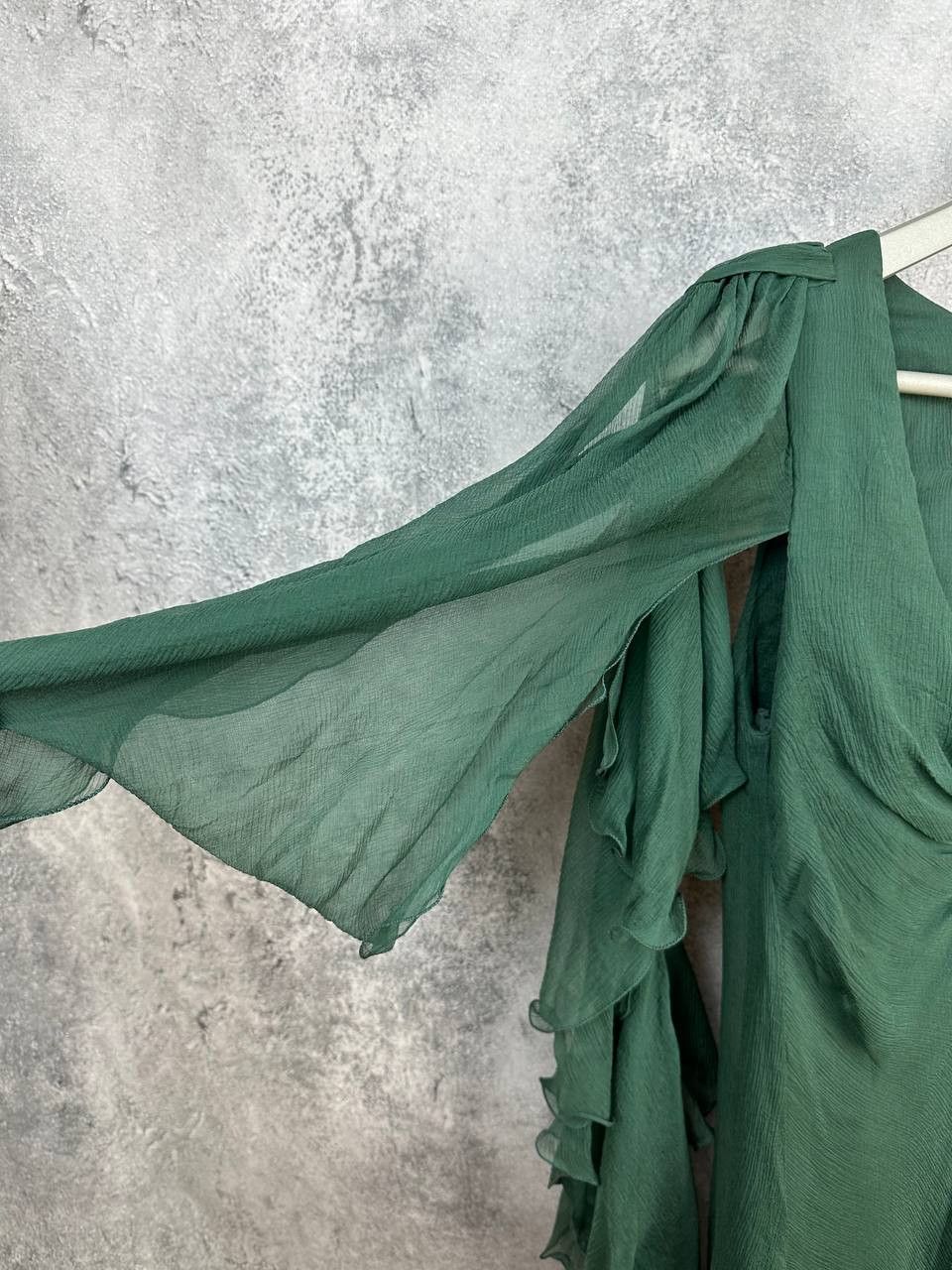 Vintage Gina Fratini Vintage 1970s Pure Silk Chiffon Draped Dress Size M / US 6-8 / IT 42-44 - 9 Thumbnail