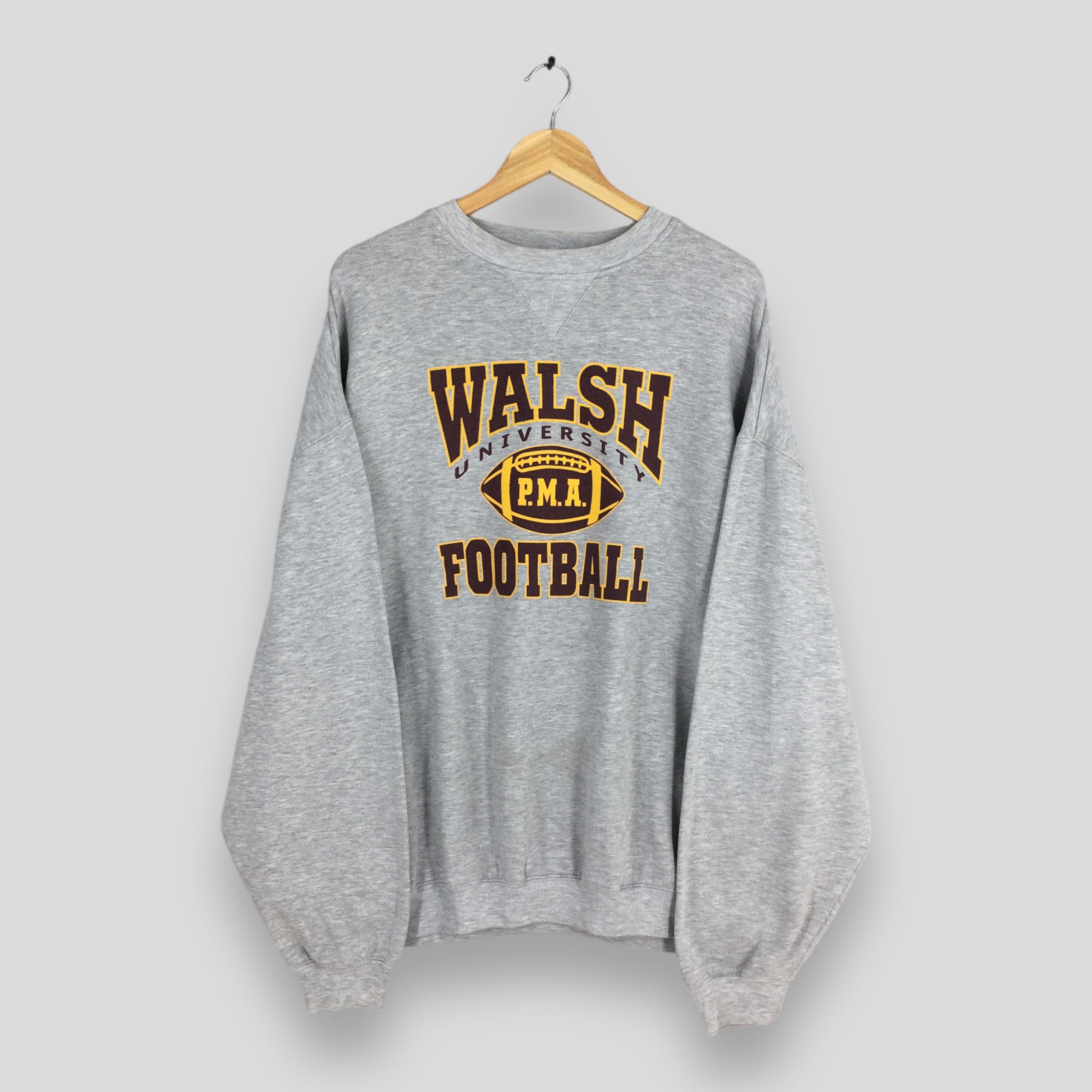 NCAA × Vintage Vintage Walsh University Gray Sweatshirt 2XLarge Size US XXL / EU 58 / 5 - 1 Thumbnail