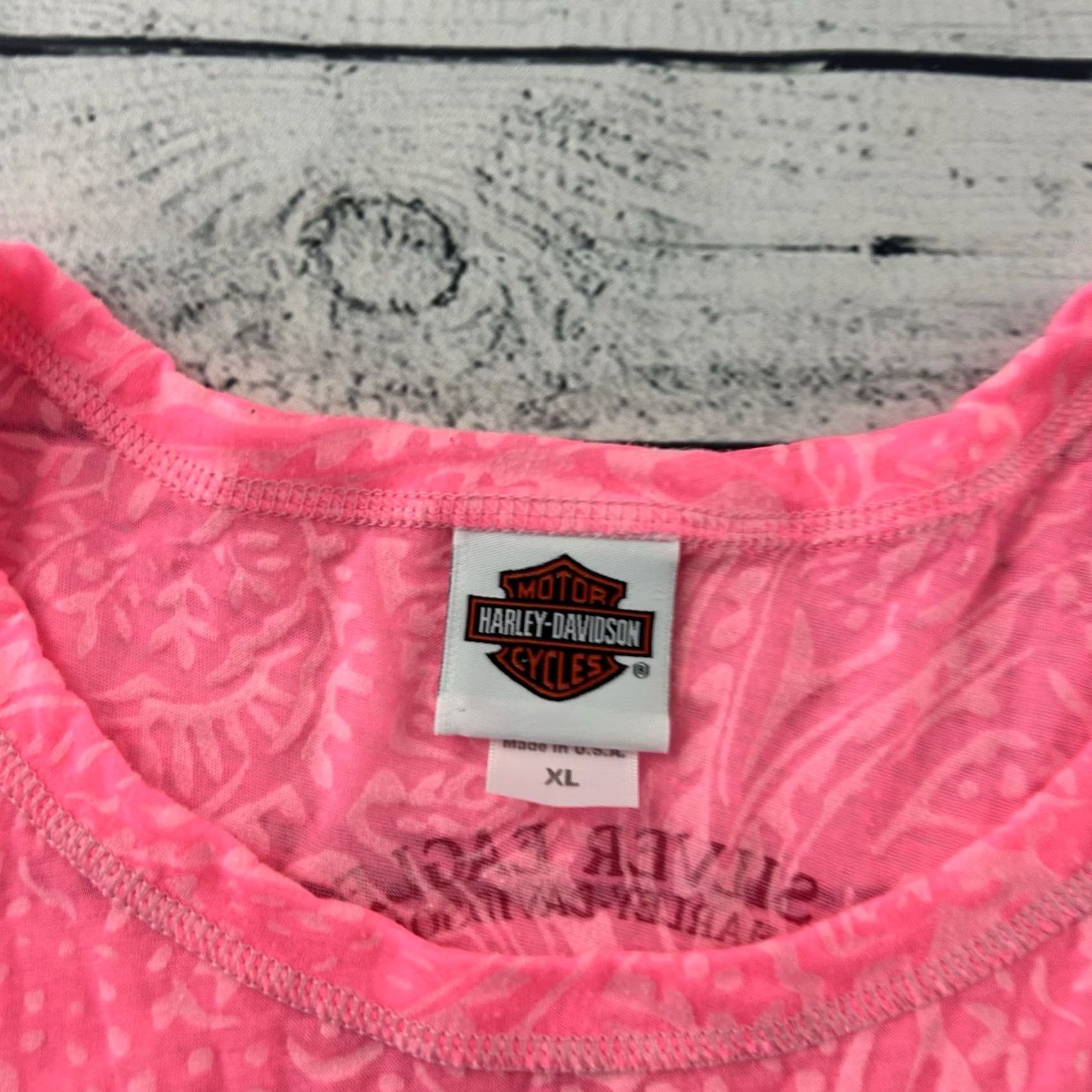 Harley Davidson Harley-Davidson Pink T-Shirt Women's XL Short Sleeve Silver Eagle Iowa Burnout Shirt Womens XL Pink T Shirt Harley-Davidson Shirt Size XL / US 12-14 / IT 48-50 - 2 Thumbnail