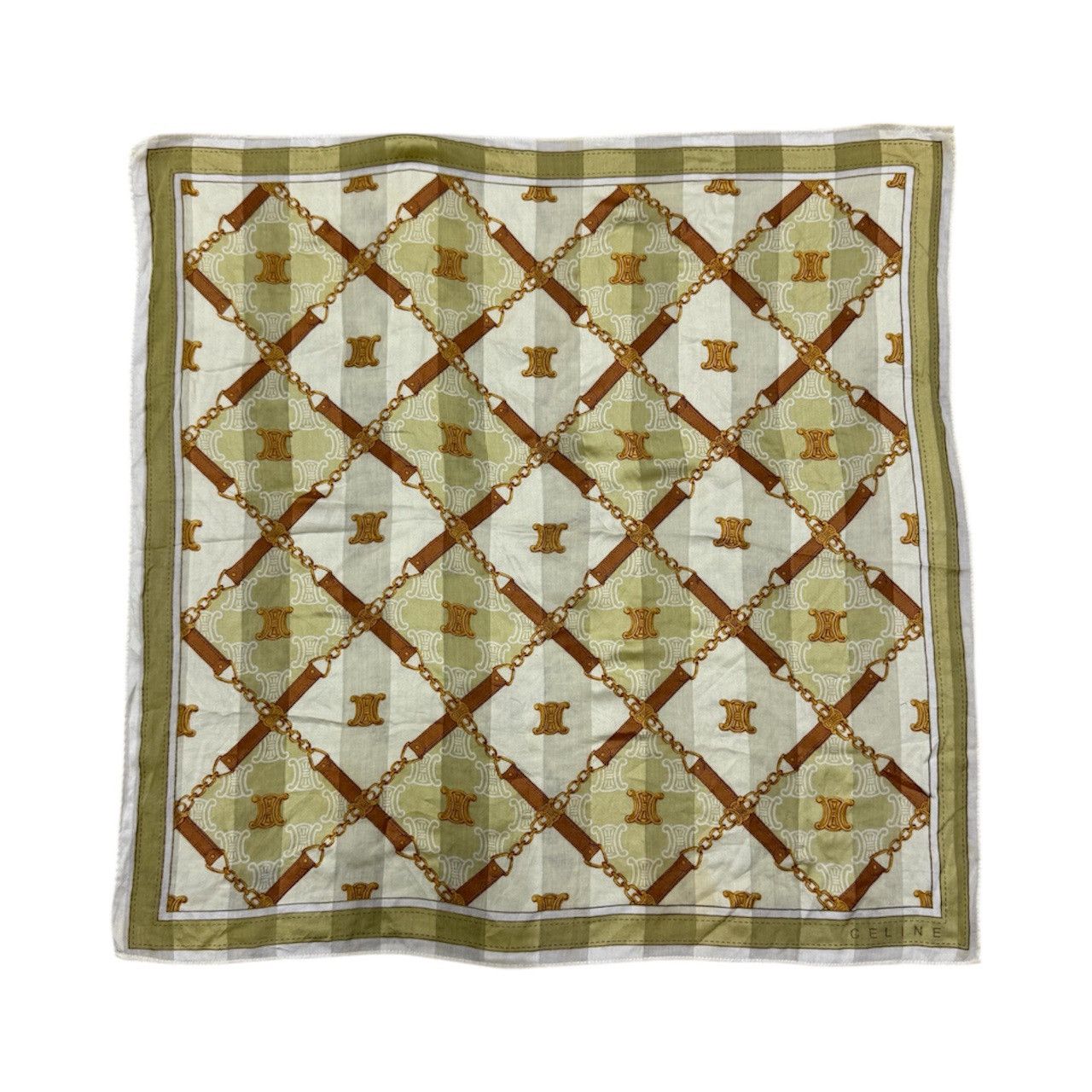 Celine Celine Handkerchief/Pocketsquares Olive Green Size ONE SIZE - 2 Thumbnail