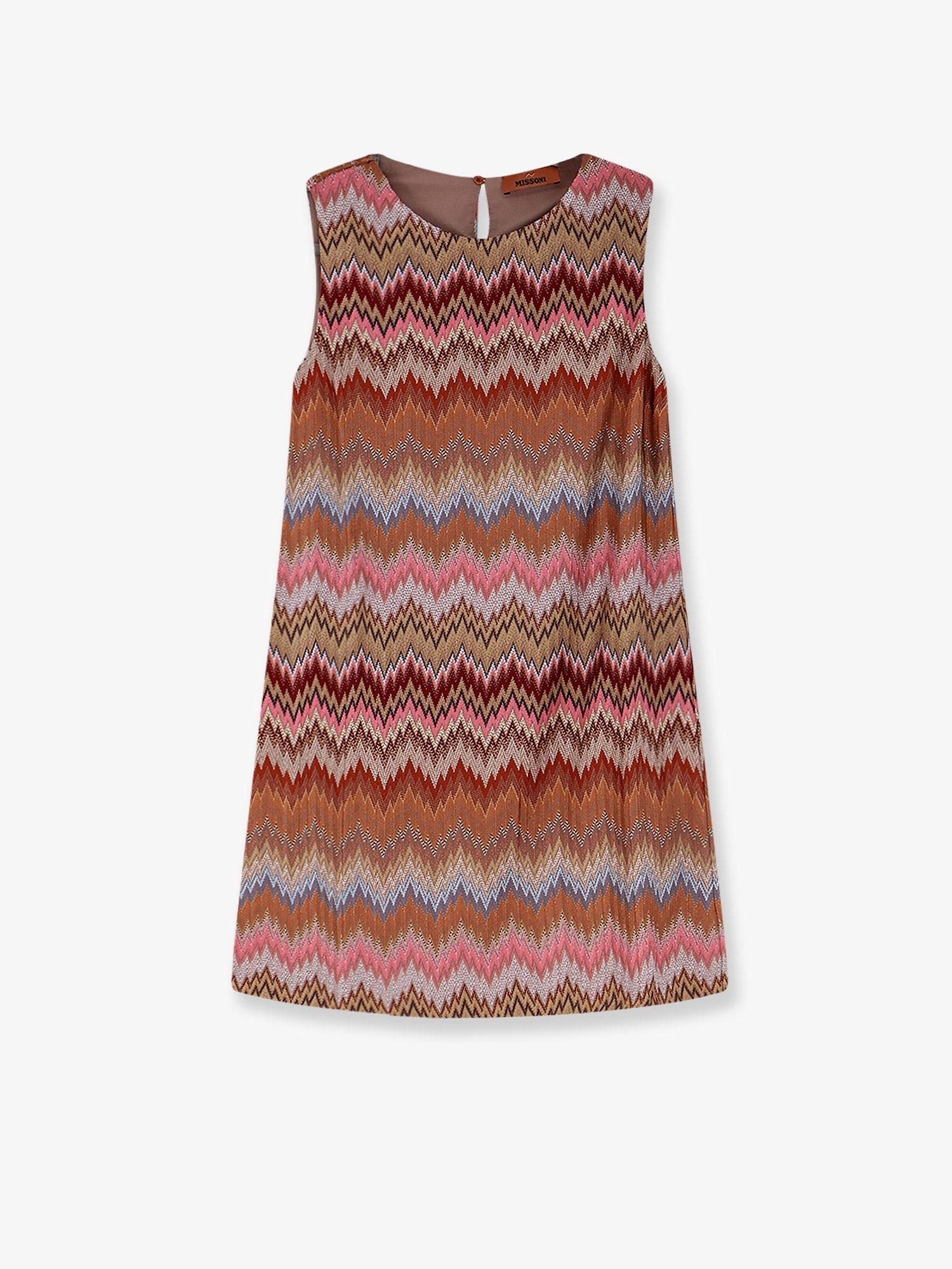 Missoni Short Viscose Dress With Chevron Pattern Size L / US 10 / IT 46 - 1 Thumbnail