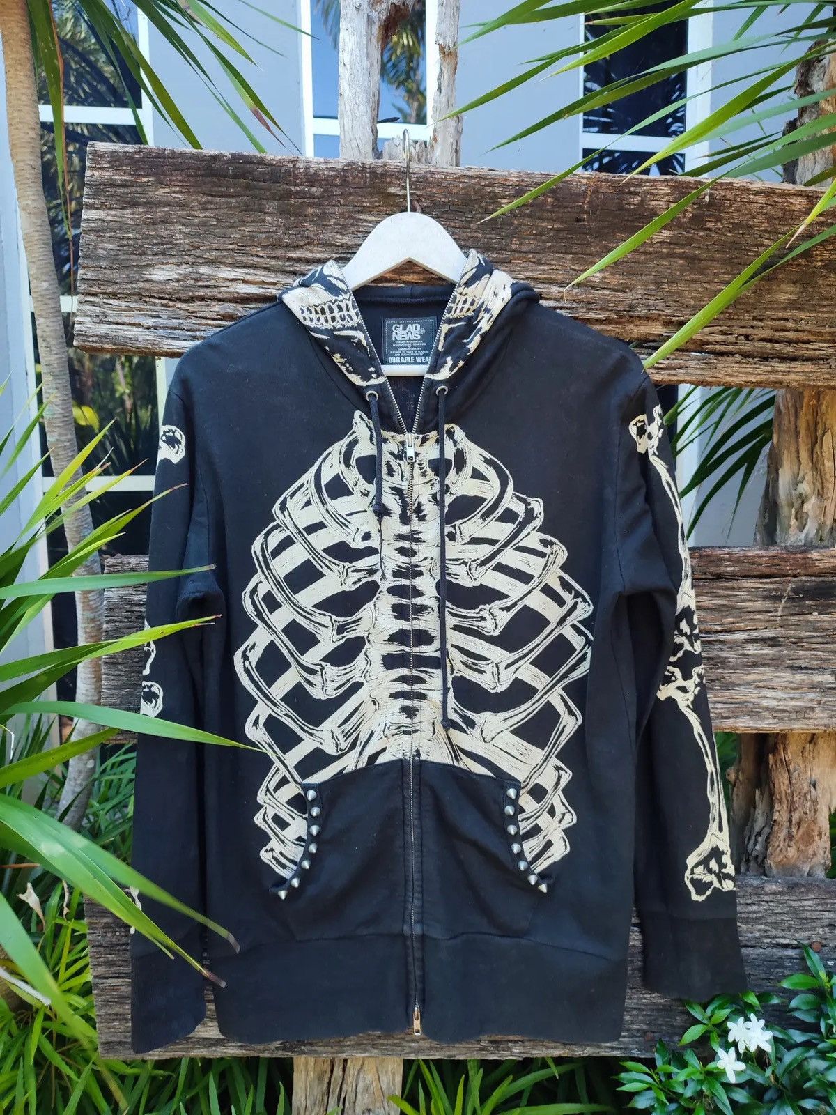 Japanese Brand Glad News “X-Ray Vision” Skeleton Full-Zip Hoodie Size US M / EU 48-50 / 2 - 4 Thumbnail