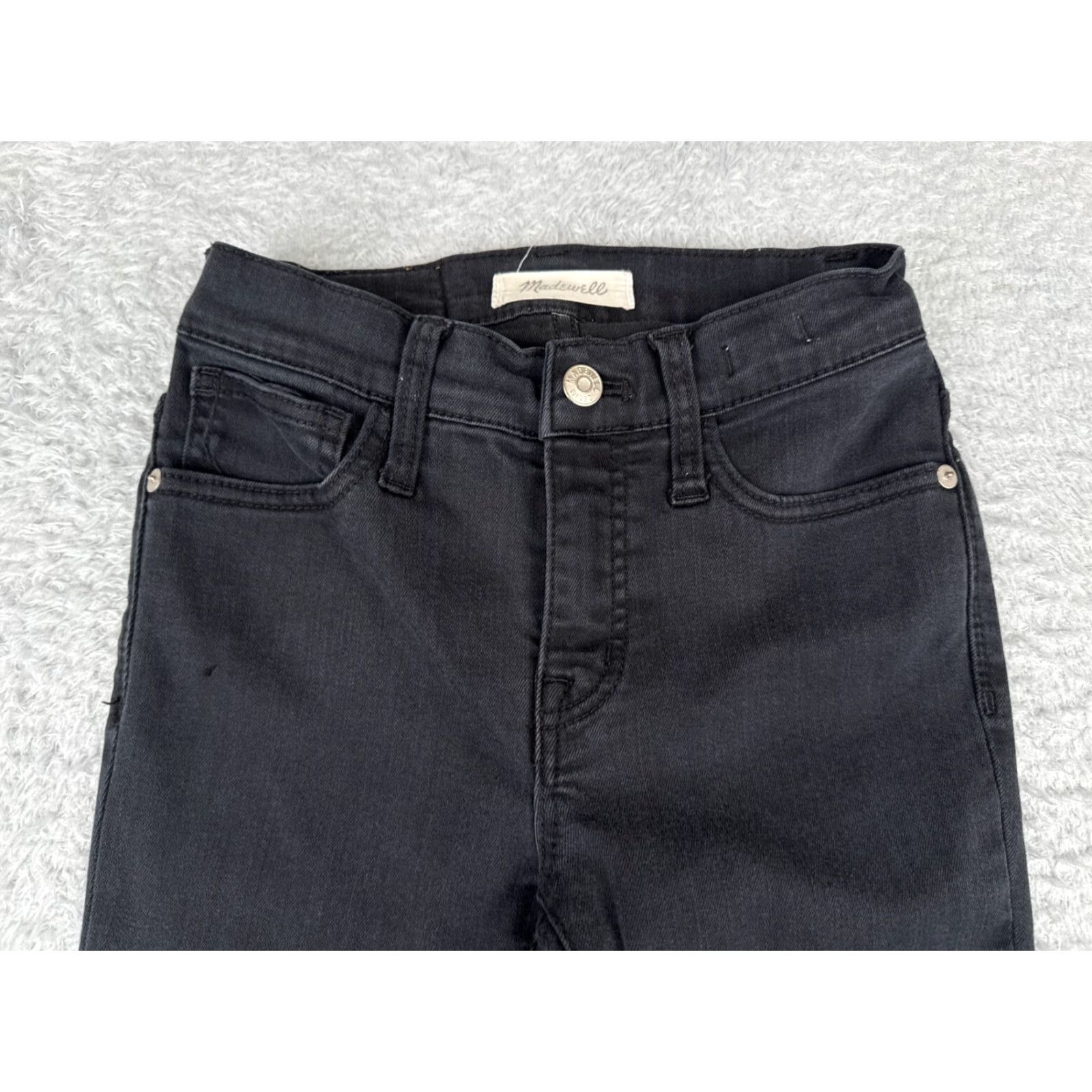 Madewell Madewell Jeans Women 23 Black Denim 9" High Rise Skinny Cotton Modal 22x26 Jeans Womens Black 90s Theme Size 40" / US 18 - 4 Thumbnail
