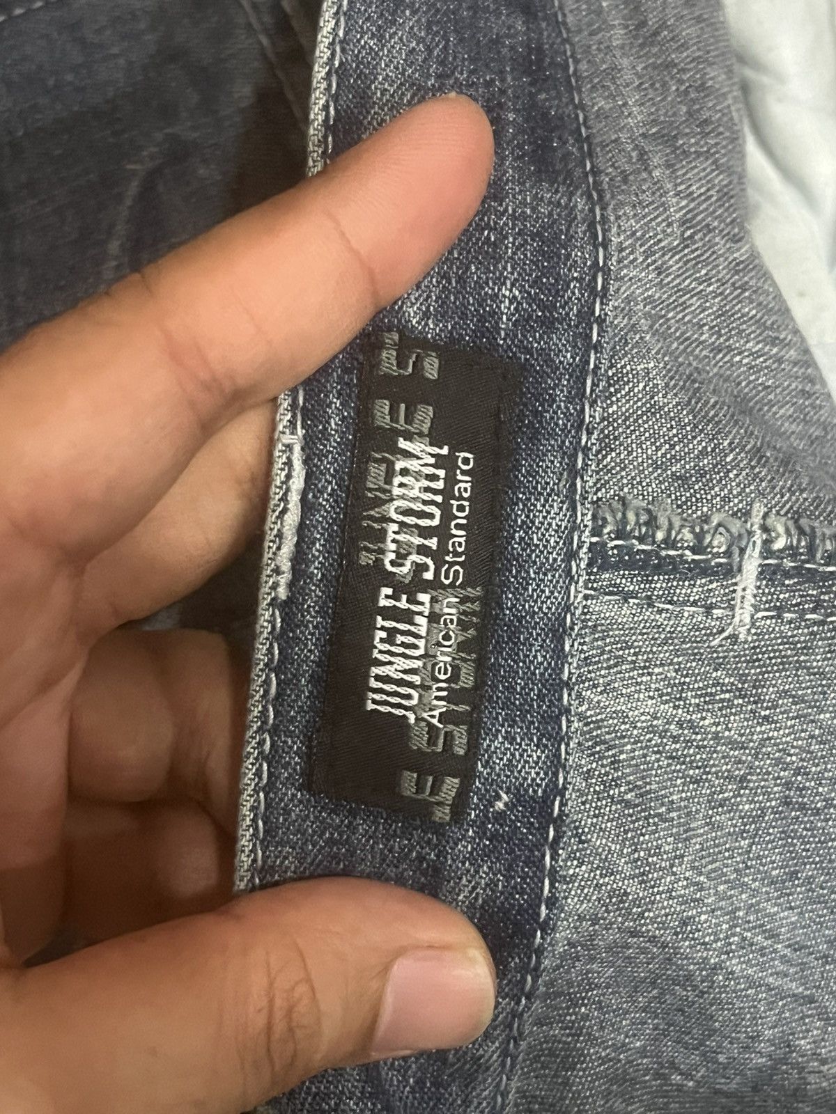 Hysteric Glamour Japanese Brand Jungle Storm Blue Cracked Distressed Jeans Size US 32 / EU 48 - 14 Thumbnail