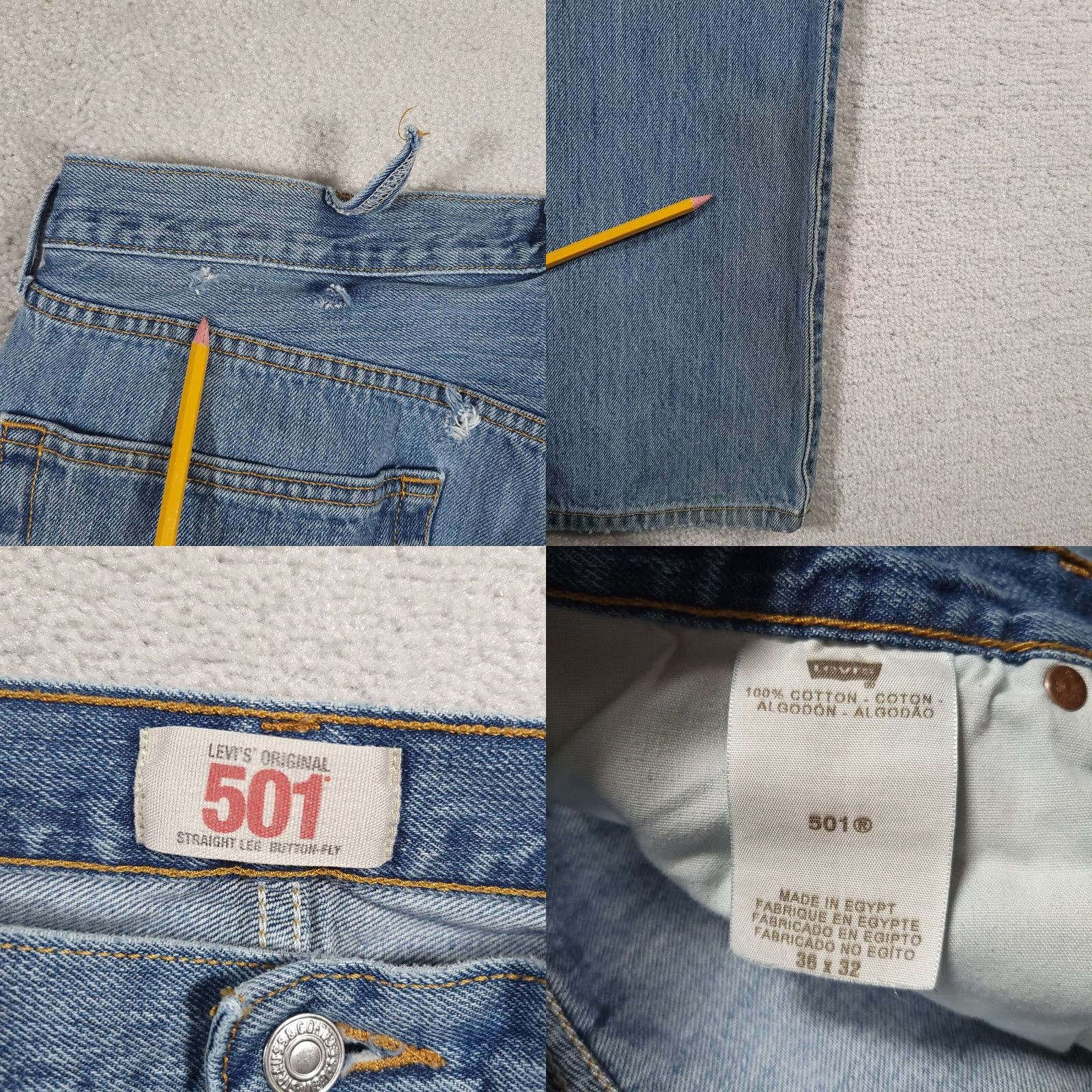 Levi's Levi's 501XX Jeans Men’s 38X32 Button Fly Straight Denim Grunge Workwear Jeans Size US 38 / EU 54 - 11 Thumbnail