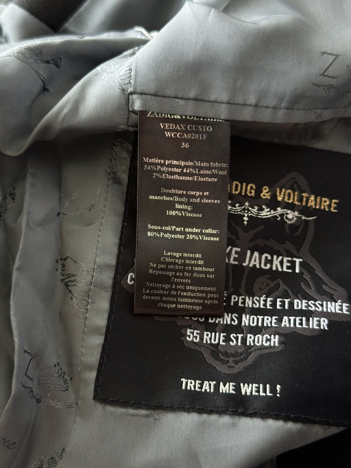 Zadig & Voltaire Zadig & Voltaire iconic ROCK rhinestones logo blazer jacket Size XS / US 0-2 / IT 36-38 - 10 Thumbnail