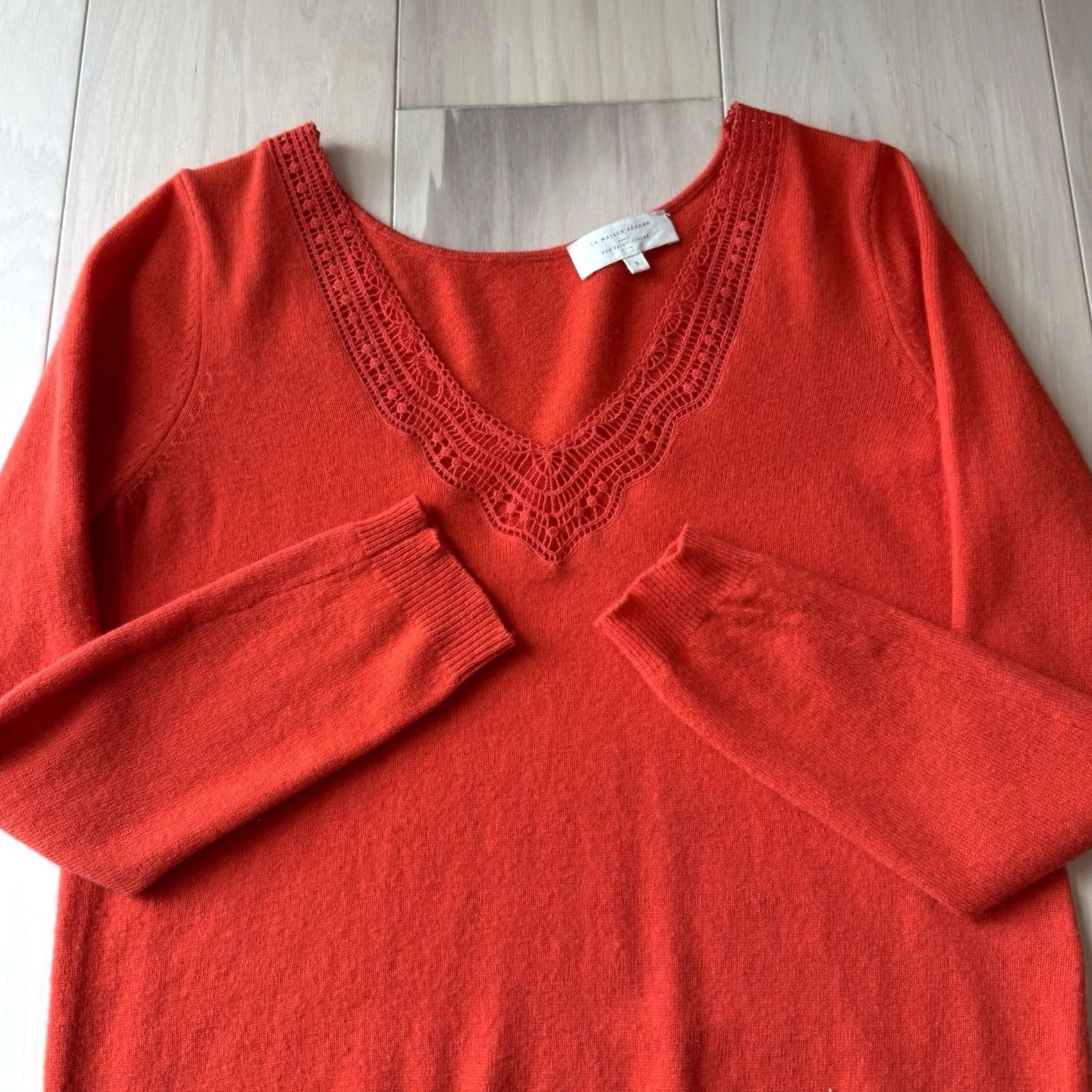 Vintage Sezane Janelle Sweater Women's Small Red Wool Cashmere Glam Boho New York Size S / US 4 / IT 40 - 4 Thumbnail