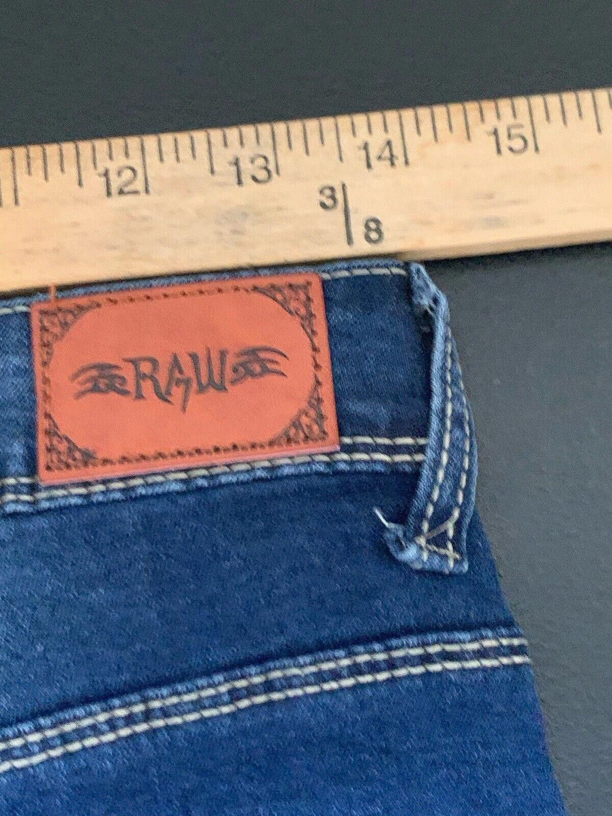 Designer RAW 7 Jeans Sz 11 Mid Rise Stretch Slim Fit Distressed Size 32" / US 10 / IT 46 - 9 Thumbnail