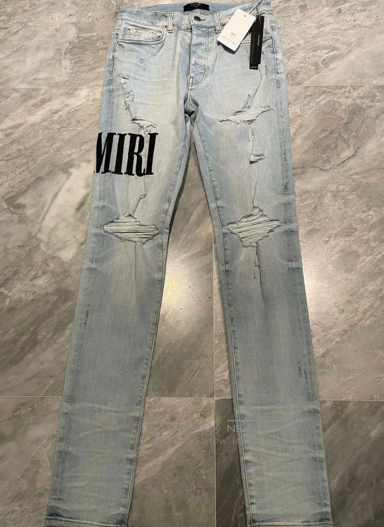 Amiri Amiri Classic Fresh Embroidered Destroyed Denim Jeans, Siz Size US 32 / EU 48 - 1 Thumbnail