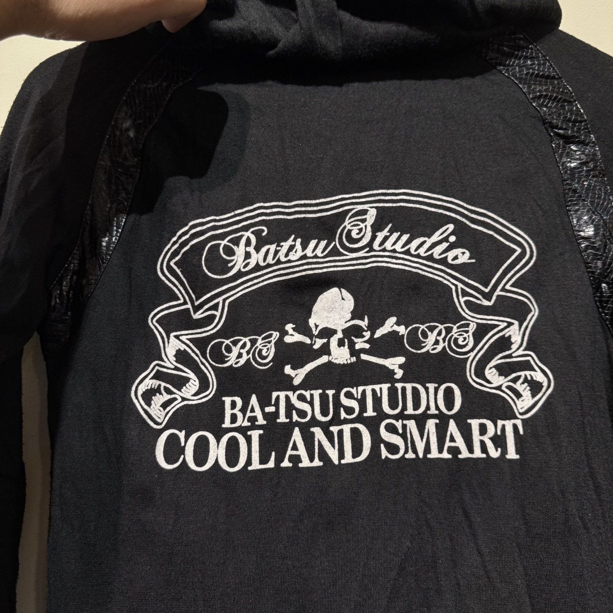 Japanese Brand Vintage BA-TSU STUDIO Japan Punk Hoodie - Skull Crossbones Size US XS / EU 42 / 0 - 8 Thumbnail