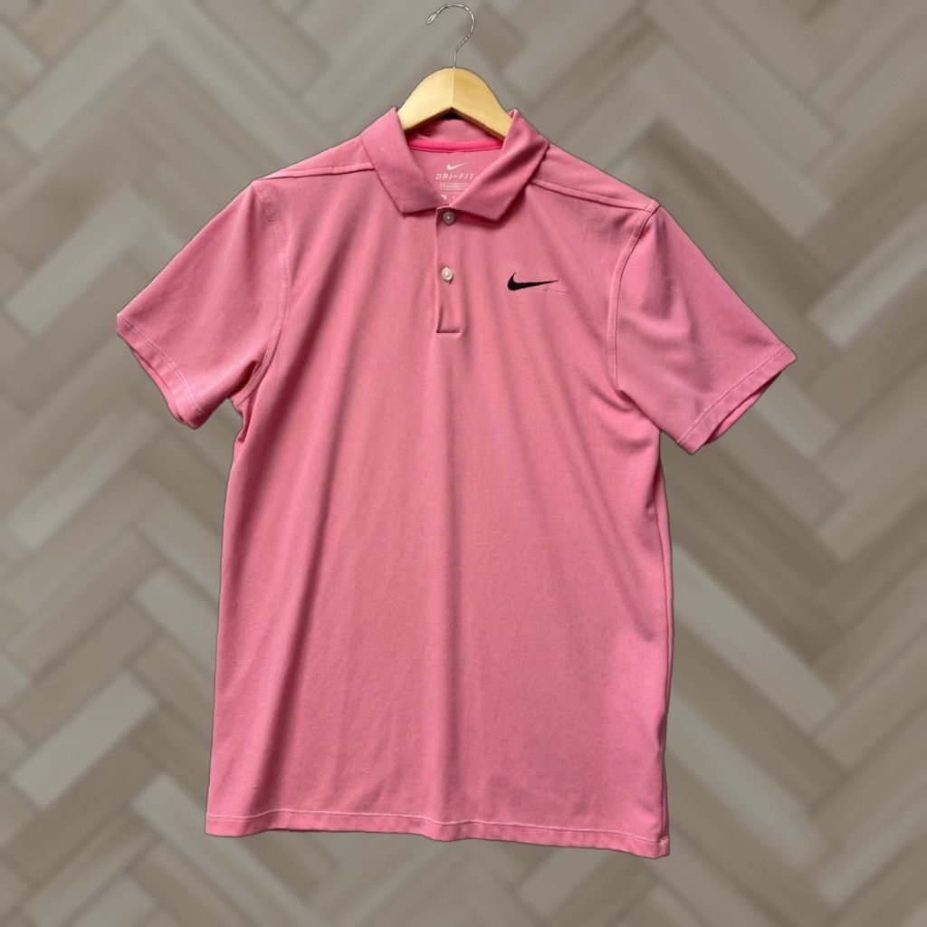 Nike Nike Polo Shirt Men Dri-Fit Solid Pink Short Sleeve S Golf Rugby Size US S / EU 44-46 / 1 - 1 Thumbnail