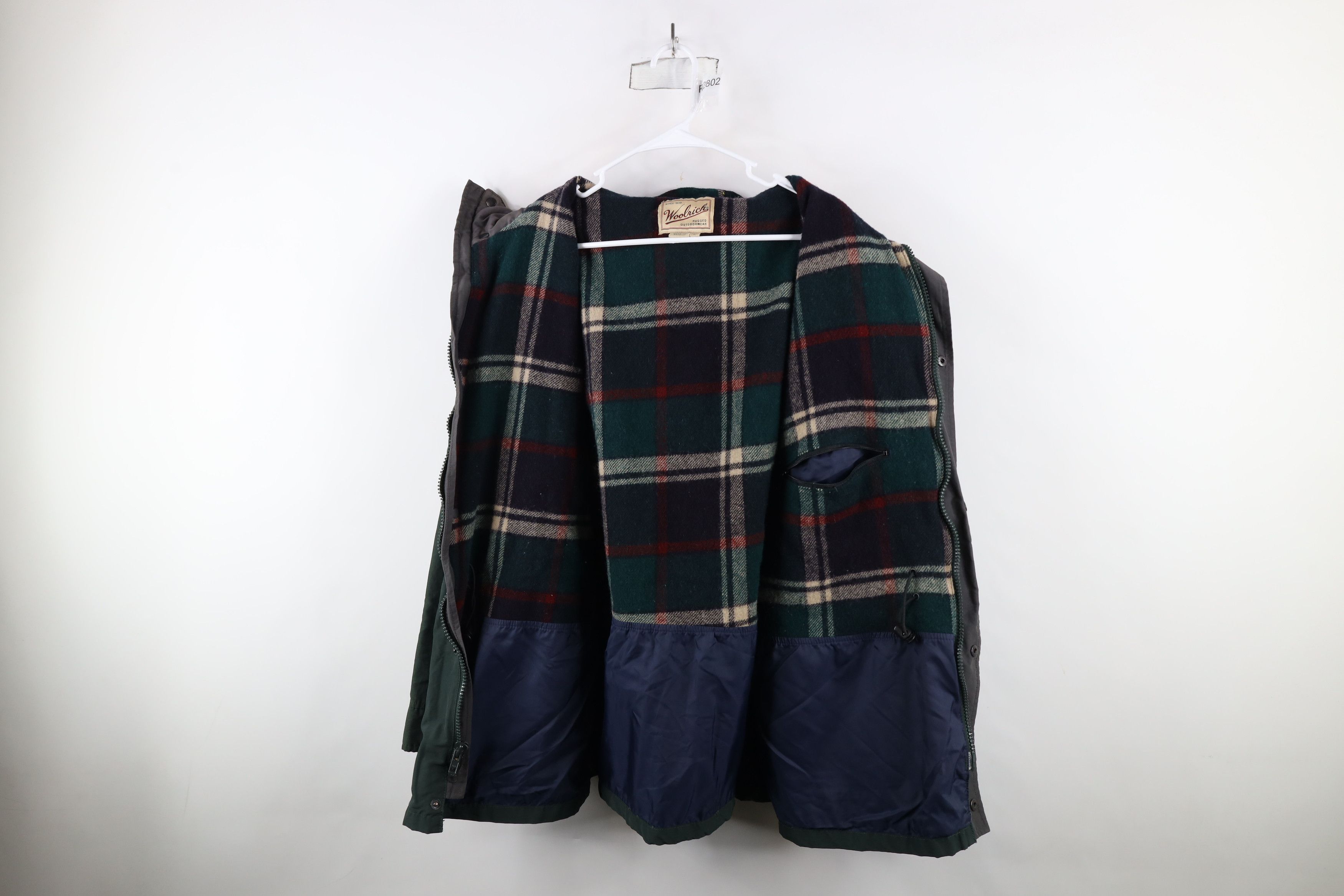 Vintage × Woolrich Woolen Mills Vintage 90s Woolrich Spell Out Wool Line Hooded Parka Jacket Size US L / EU 52-54 / 3 - 9 Thumbnail