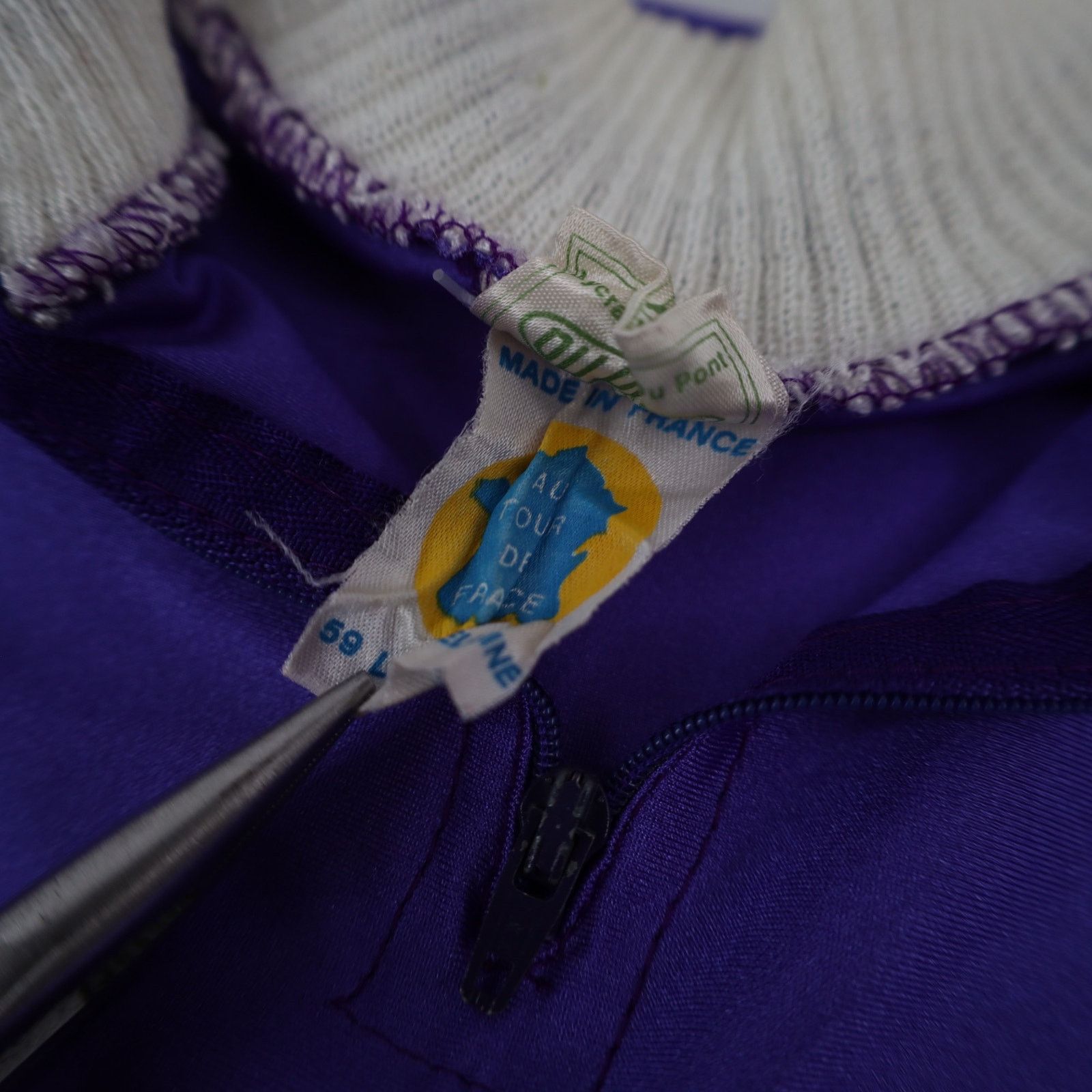 Vintage 70s True VTG DuPont Lycra Au Tour De France Cycling Jersey Size US S / EU 44-46 / 1 - 8 Thumbnail
