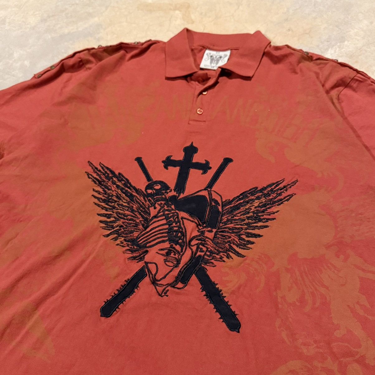 Vintage Vtg 2000s Blac Label Polo Shirt Affliction Y2K Grunge ERD Size US XXL / EU 58 / 5 - 3 Thumbnail