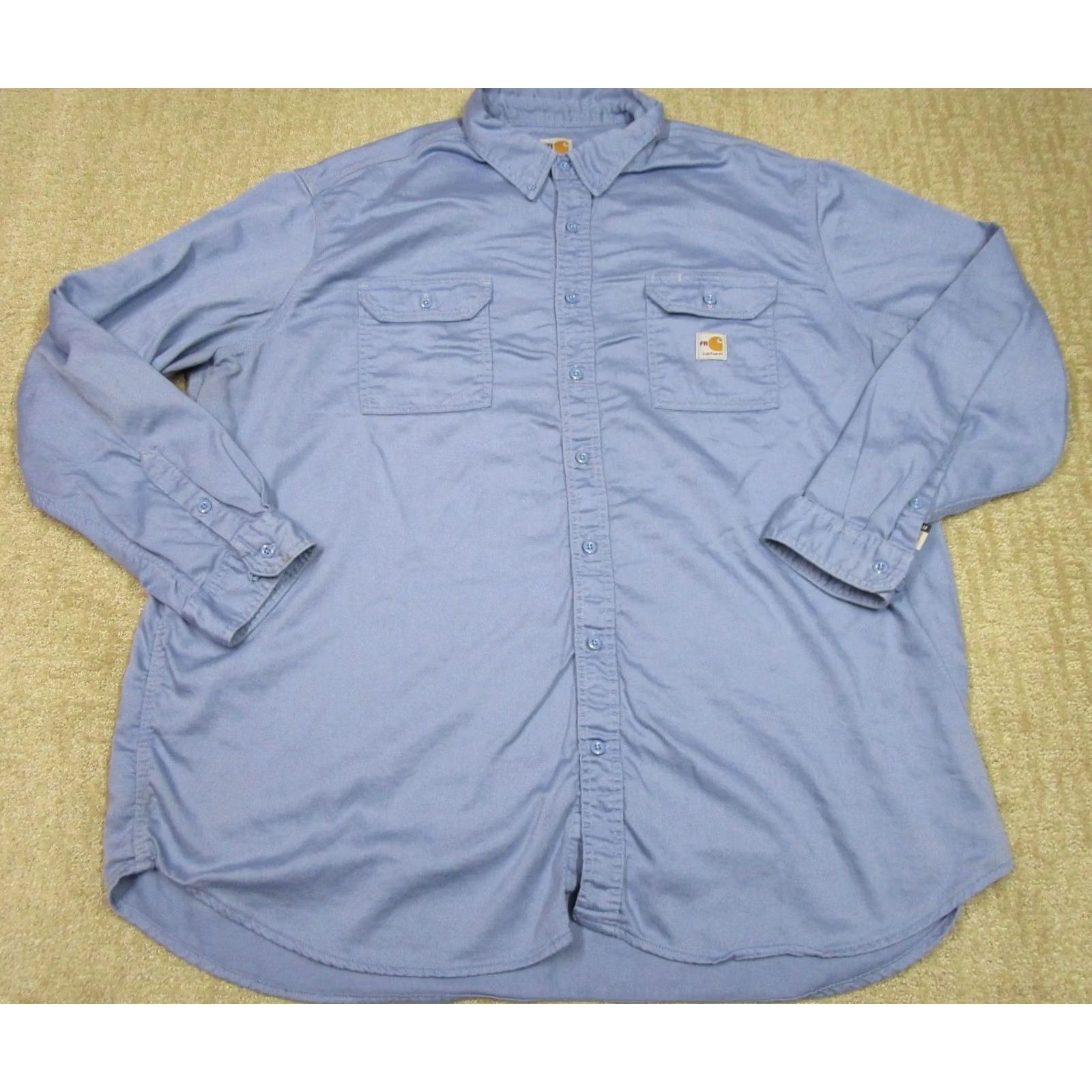 Carhartt Carhartt FR Shirt Men 4XL Blue Long Sleeve Button Up Workwear Shirt Size US XXL / EU 58 / 5 - 2 Thumbnail