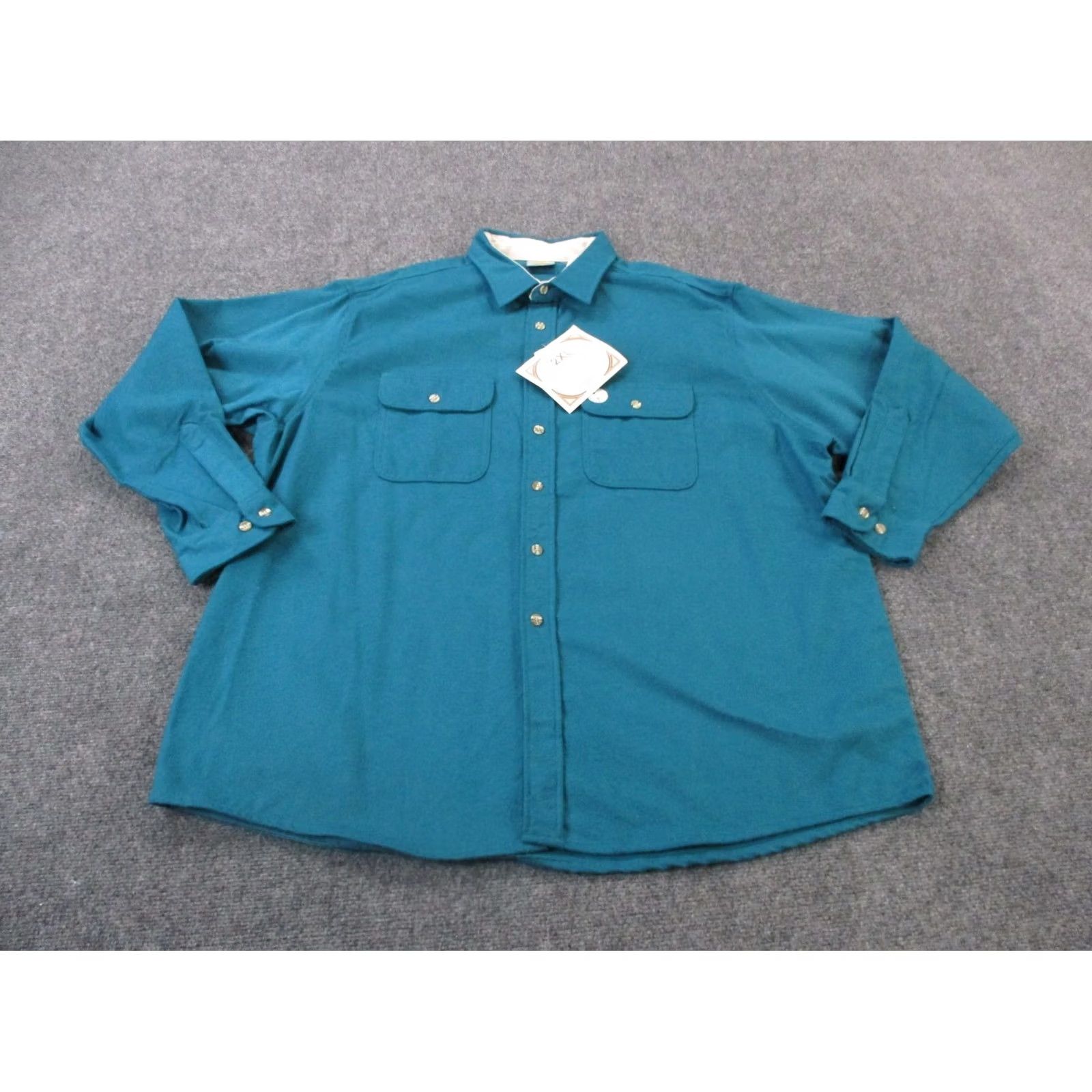 Vintage VINTAGE Ozark Wilderness Shirt Mens 2XL Western Outdoors Heavy USA Made NEW Blue Cotton Flannel Button-Up with Pockets Mens Size US XXL / EU 58 / 5 - 2 Thumbnail