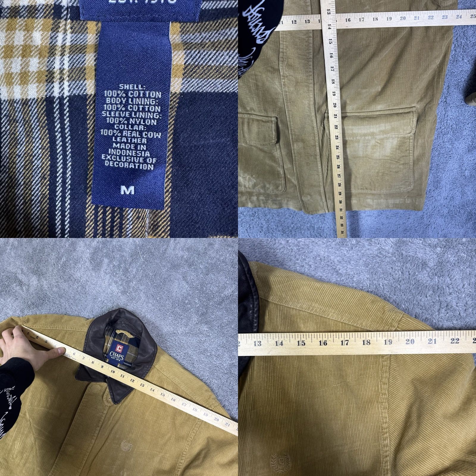 Ralph Lauren Ralph Lauren Chaps Jacket Men M Corduroy Leather Flannel Chore Field Barn Crest Size US M / EU 48-50 / 2 - 8 Thumbnail