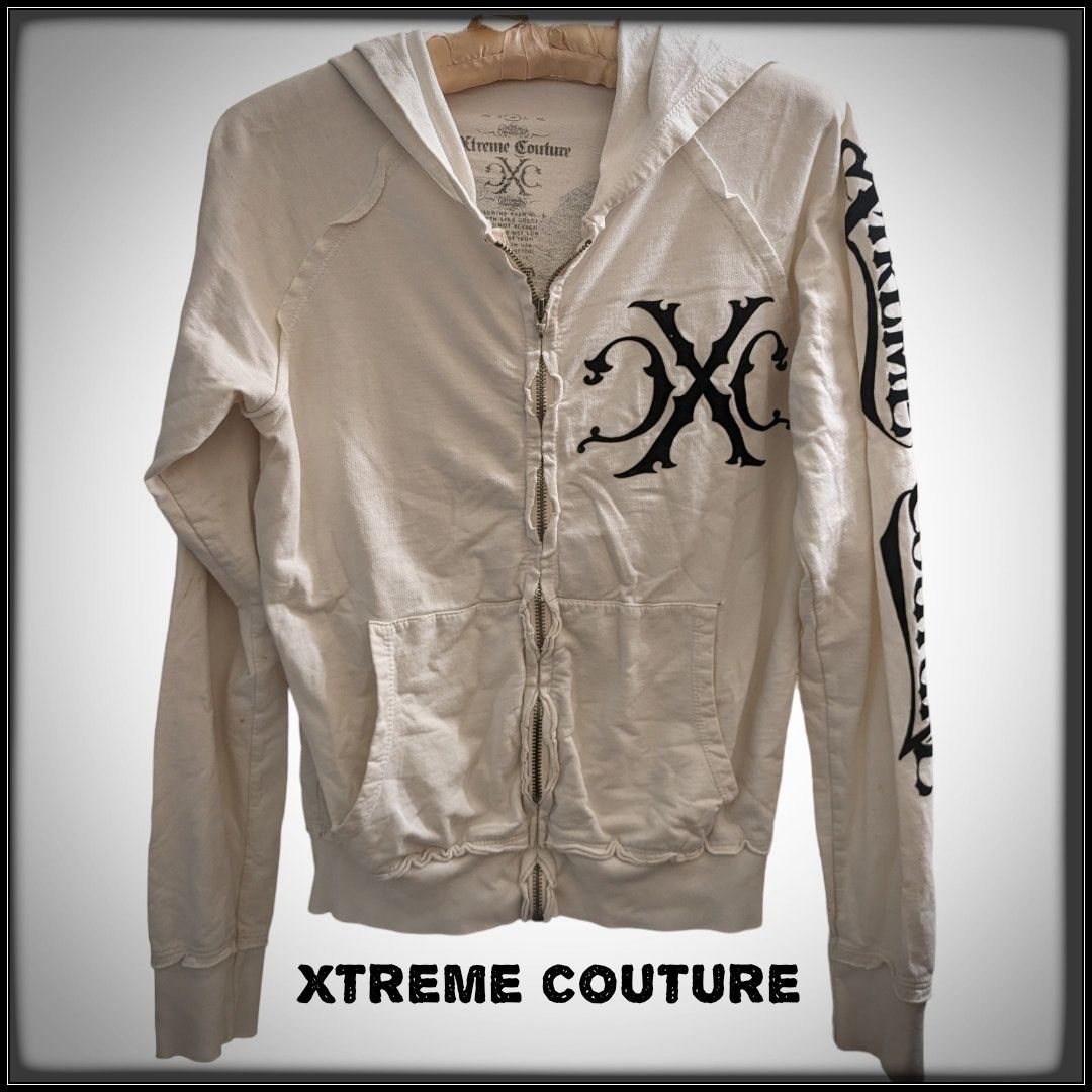 Affliction XTREME COUTURE Zip Up Hoodie Sweatshirt Velvet Print y2k M Size M / US 6-8 / IT 42-44 - 2 Thumbnail