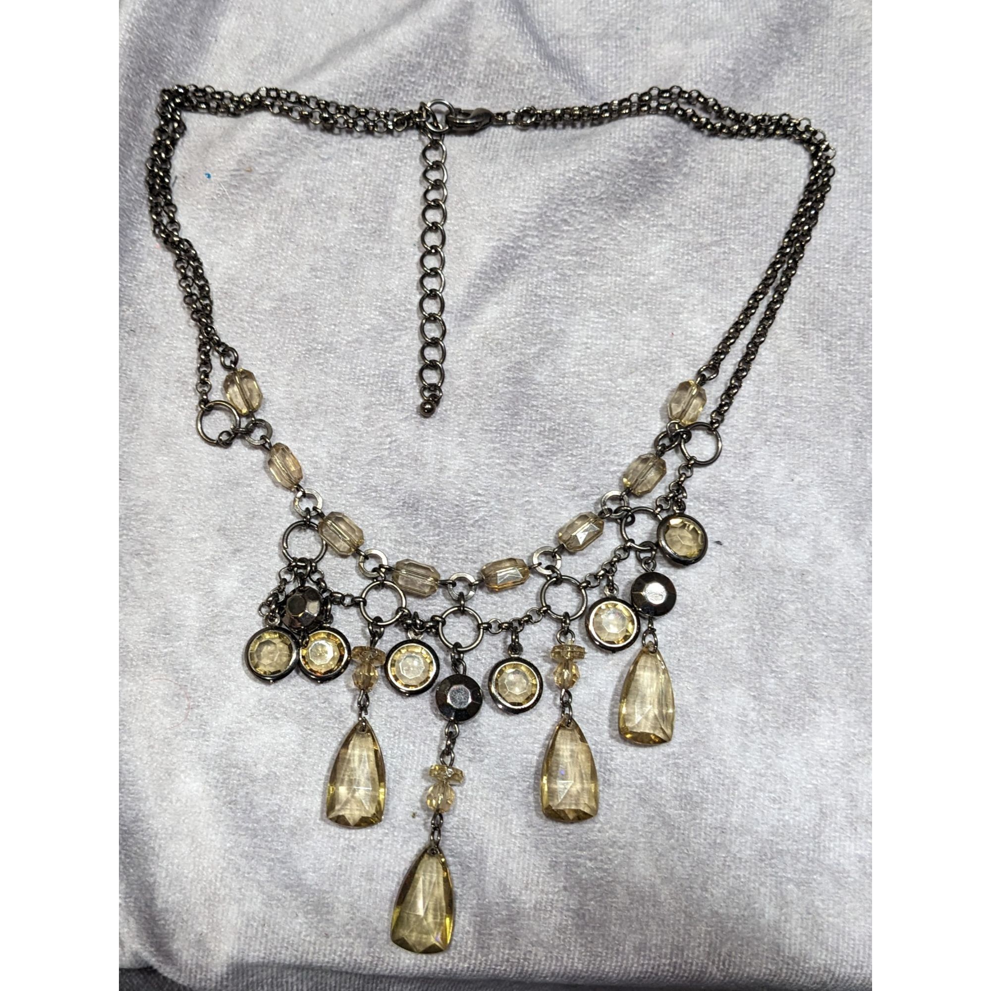 Other Vintage Fantasy Champagne Gemmed Chandelier Necklace Size ONE SIZE - 7 Thumbnail