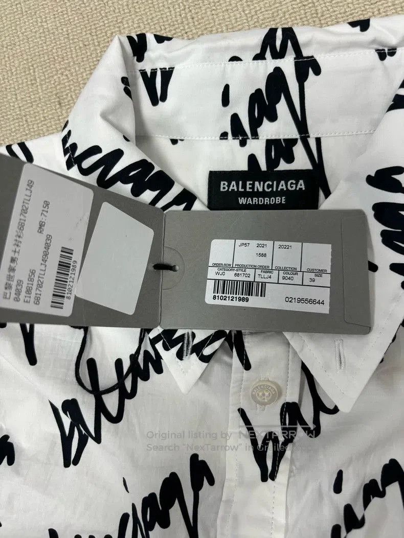 Balenciaga Balenciaga SS22 Logo Print Short Sleeve Shirt. Size US M / EU 48-50 / 2 - 4 Thumbnail