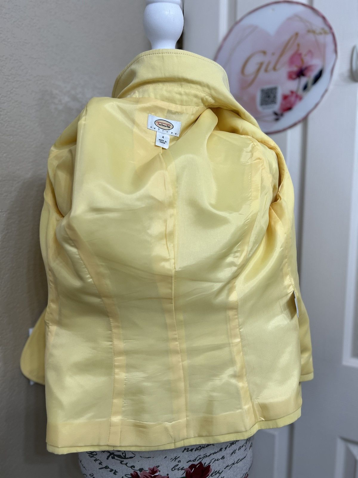 Talbots Talbots Soft Yellow Two-Button Tailored Blazer Size S / US 4 / IT 40 - 5 Thumbnail