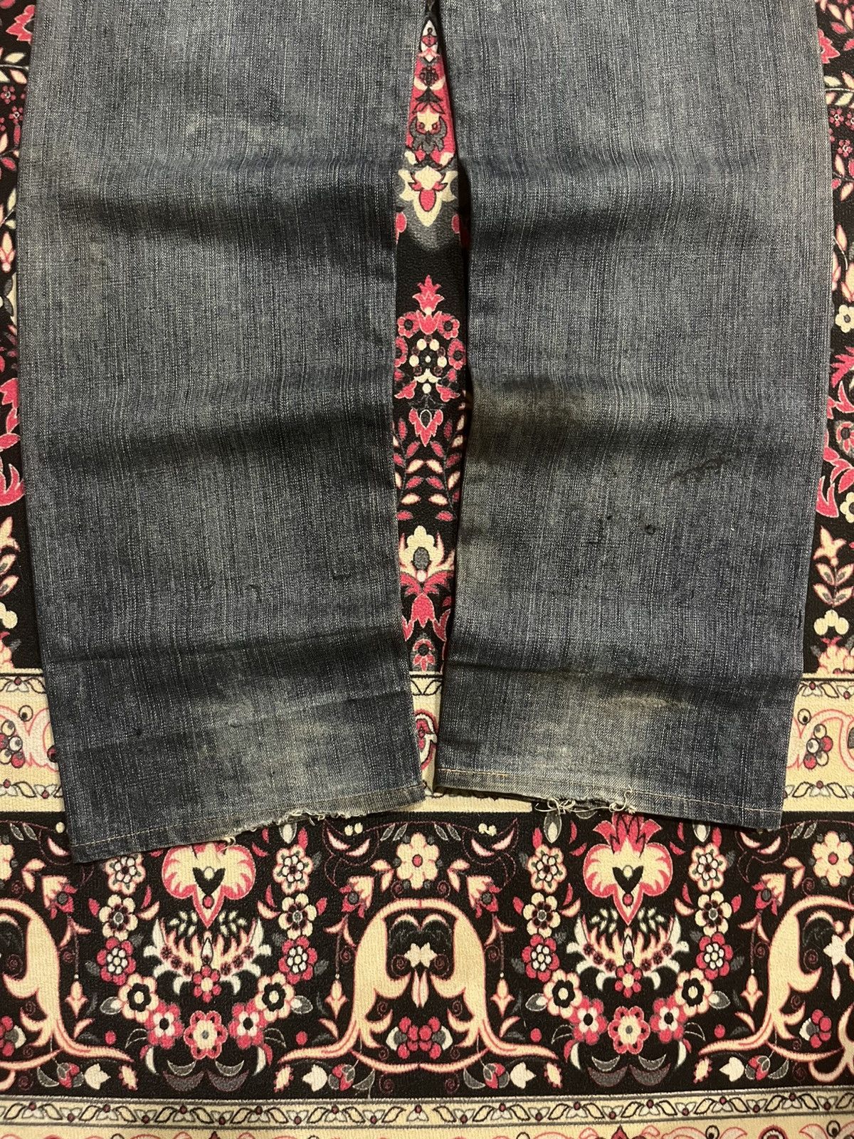 Kapital ⚡️Distressed⚡️Vintage Edwin 503w Blue Washed Ripped Patch Jean Size US 28 / EU 44 - 12 Thumbnail