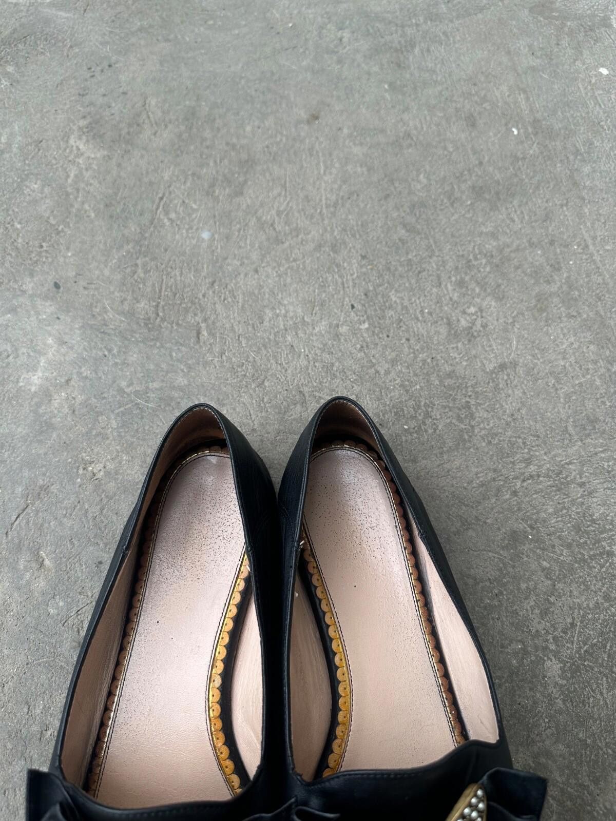 Gucci Gucci Black Queen Margaret Nappa Calfskin Leather Loafers 39 Size US 7.5 / IT 37.5 - 4 Thumbnail
