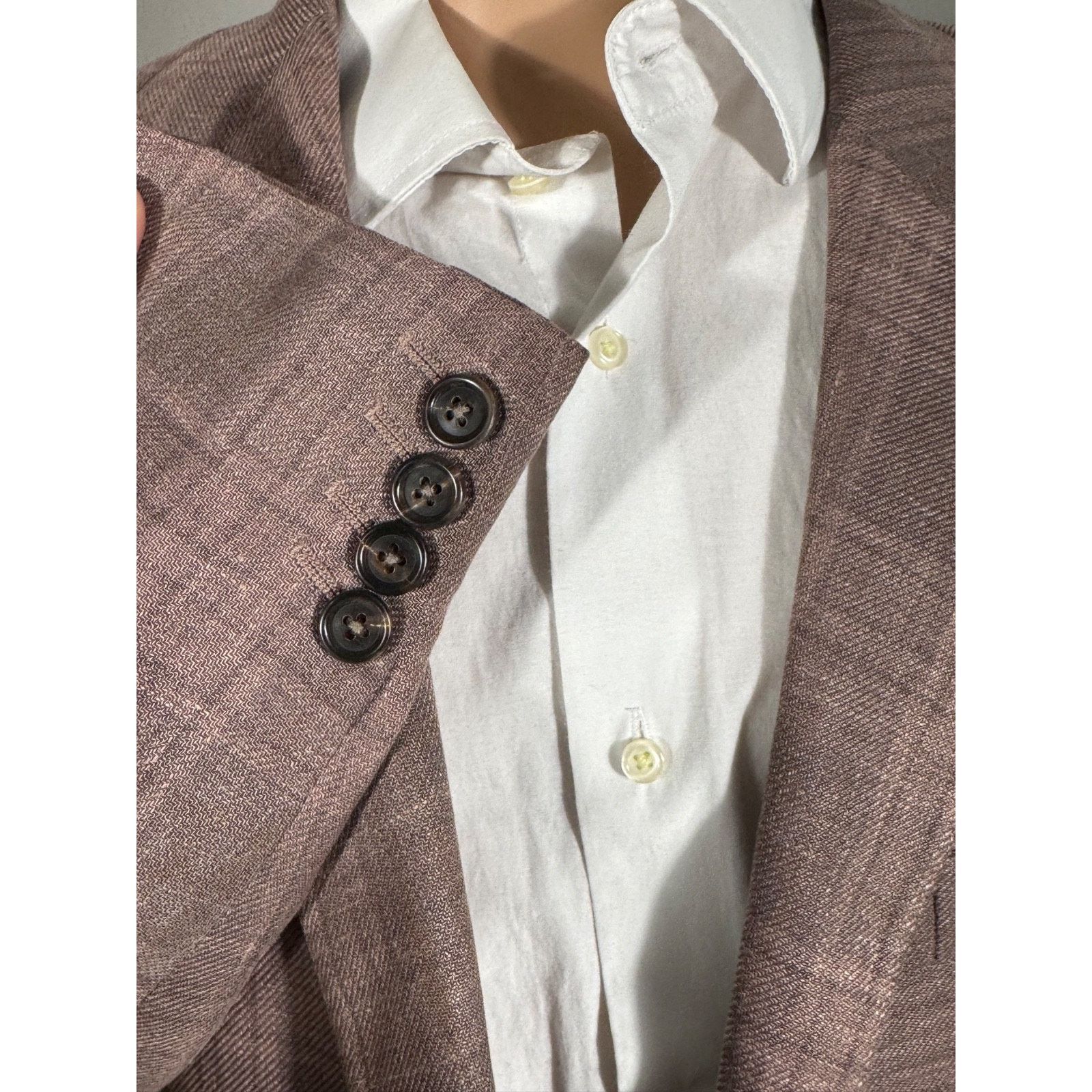 Brunello Cucinelli Brunello Cucinelli Peach Taupe Plaid Blazer Sport Jacket 42 Size 42R - 4 Thumbnail