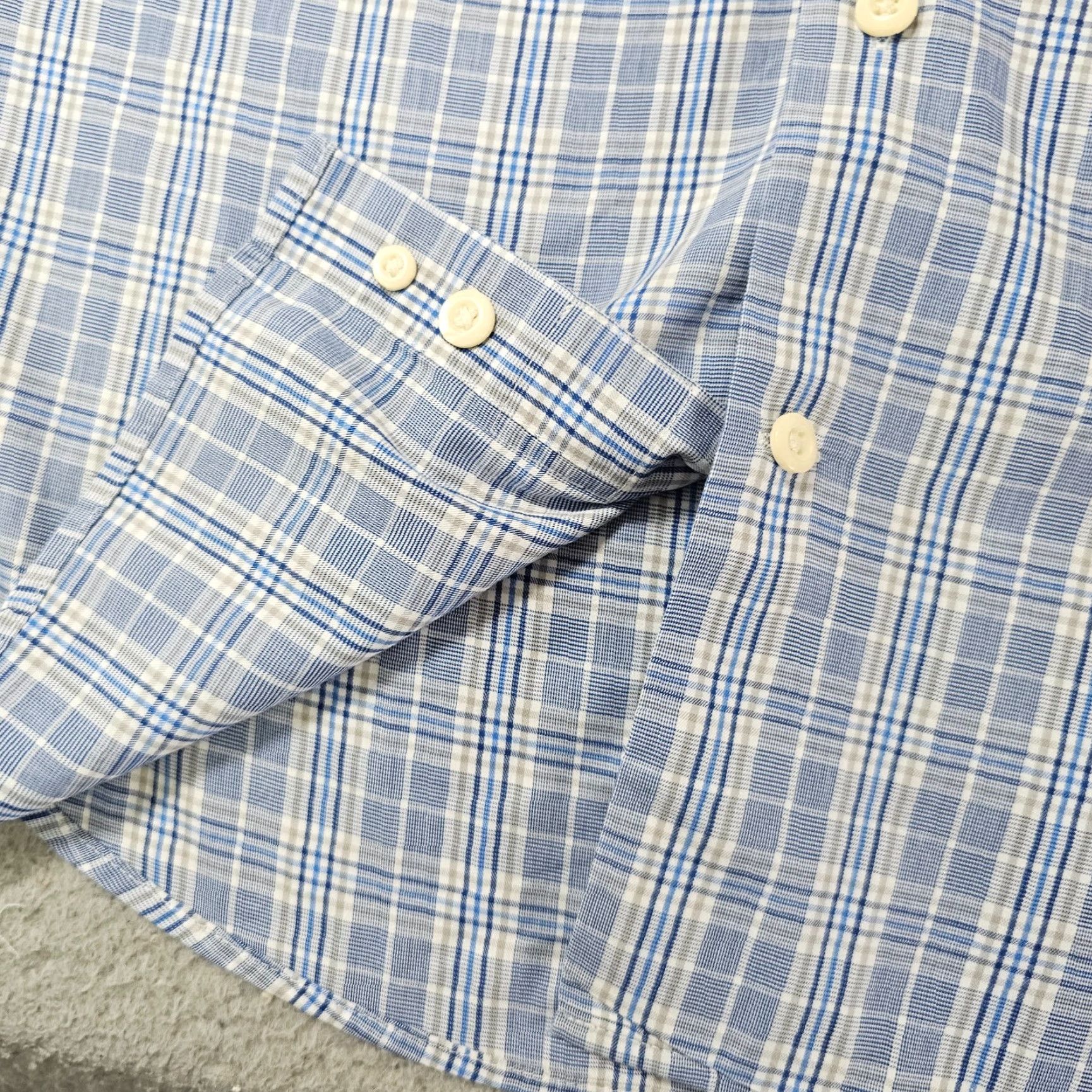 Peter Millar Peter Millar Shirt Mens Large Blue Pane Check Button Up Dress Casual Woven Size US L / EU 52-54 / 3 - 6 Thumbnail