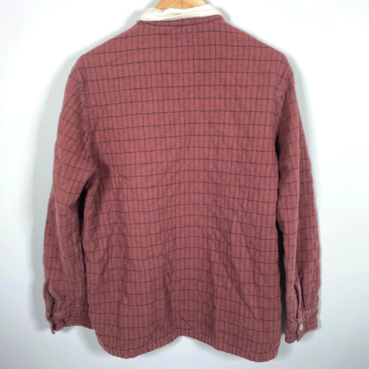 Madewell VINTAGE Madewell Quilted Rugby Shirt Men’s Large Dark Red Check Polo Long Sleeve 100% Cotton Retro 90s Preppy Womens? Size US L / EU 52-54 / 3 - 2 Thumbnail