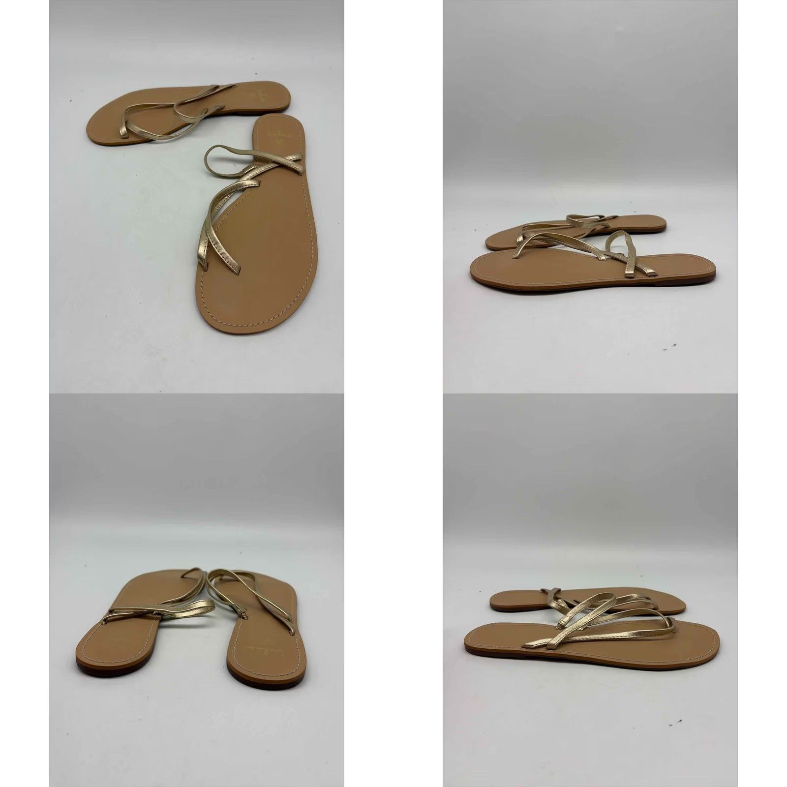 Lulus Lulus Gold Thong Sandals Size 7.5 Size US 8 / IT 38 - 8 Thumbnail