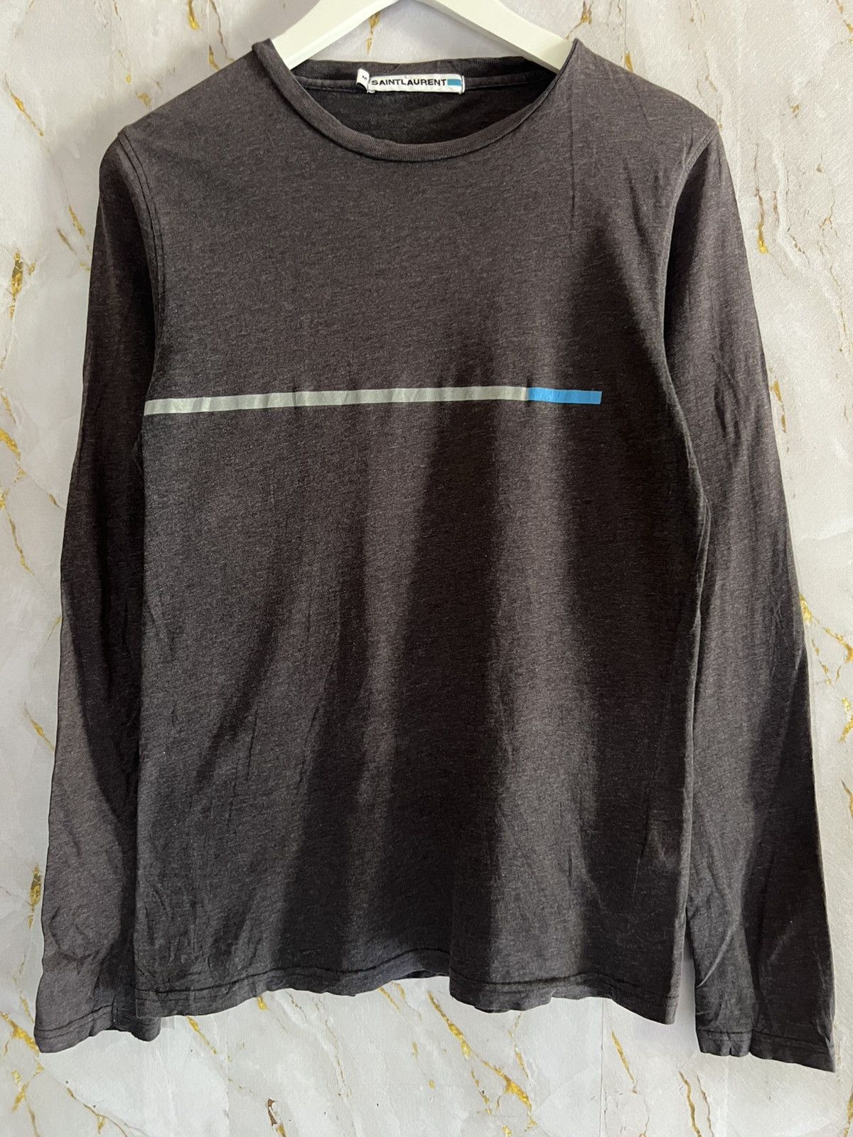 Saint Laurent Paris Saint Laurent Long Sleeve T-Shirt – Designer Luxury Tee Size US M / EU 48-50 / 2 - 2 Thumbnail