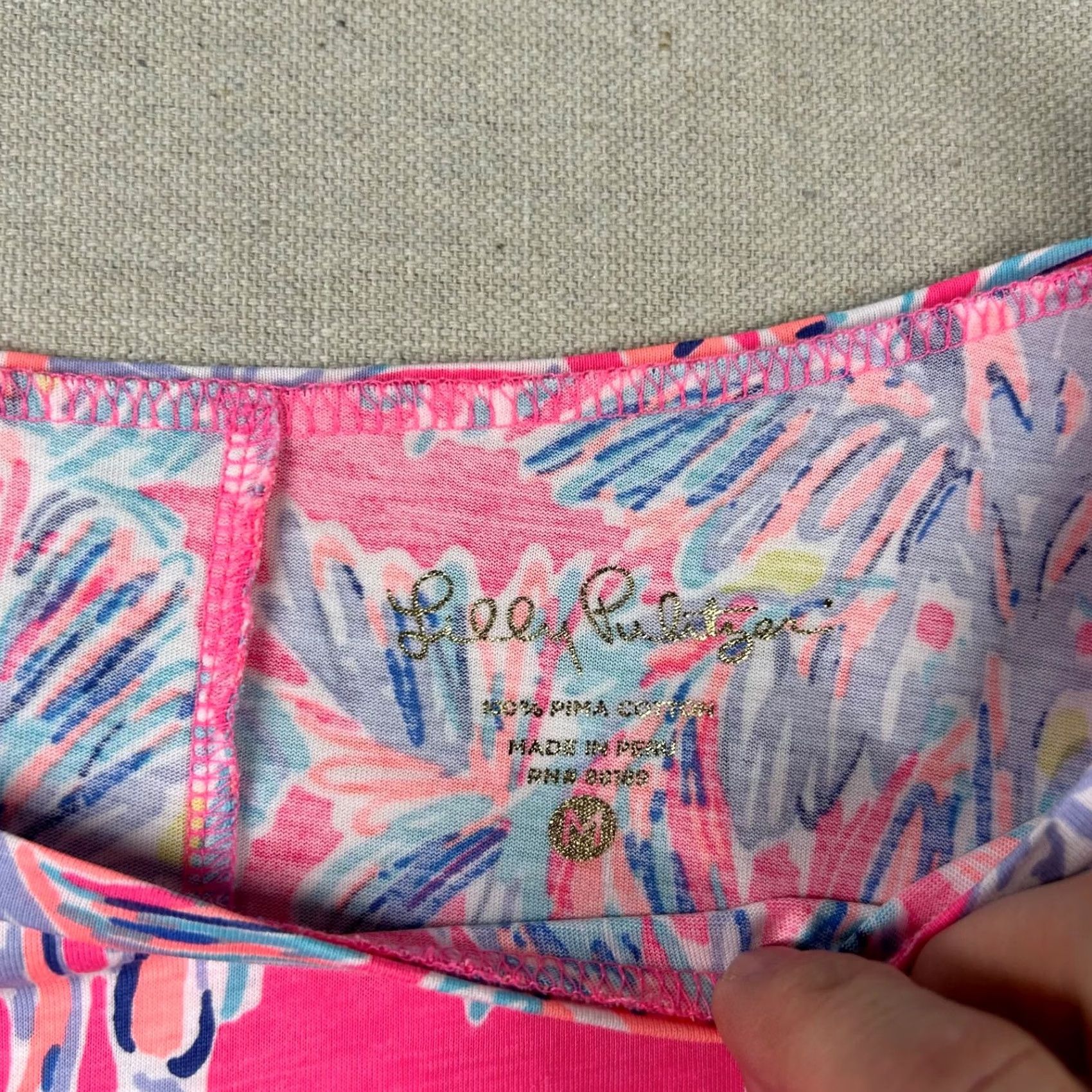 Lilly Pulitzer VINTAGE Lilly Pulitzer Dress Womens M A-Line Mini Tropical Palm Trees Boat Neck Pima Size M / US 6-8 / IT 42-44 - 3 Thumbnail
