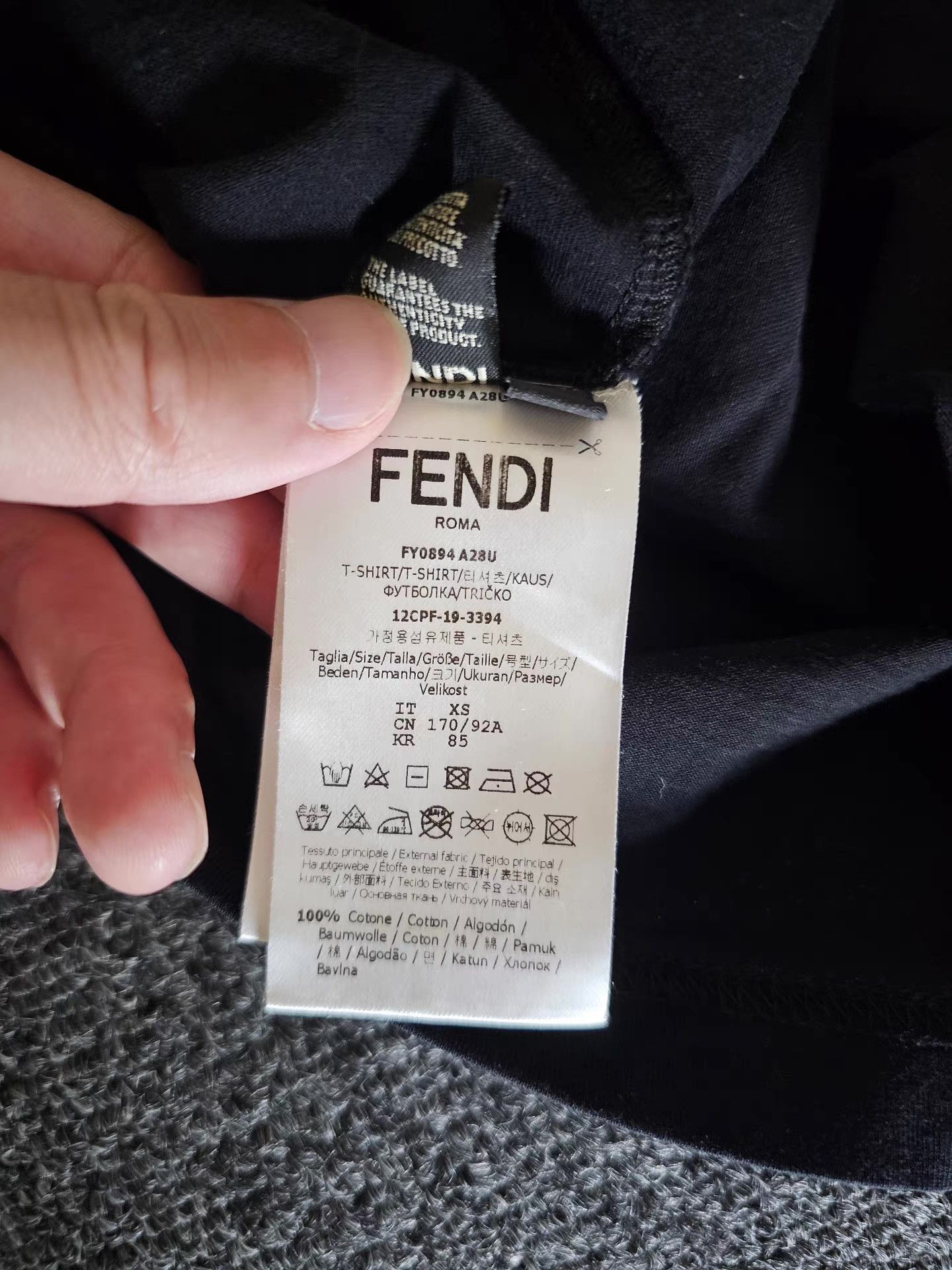 Fendi Fendi Black Short Sleeve T-shirt Size US XS / EU 42 / 0 - 7 Thumbnail