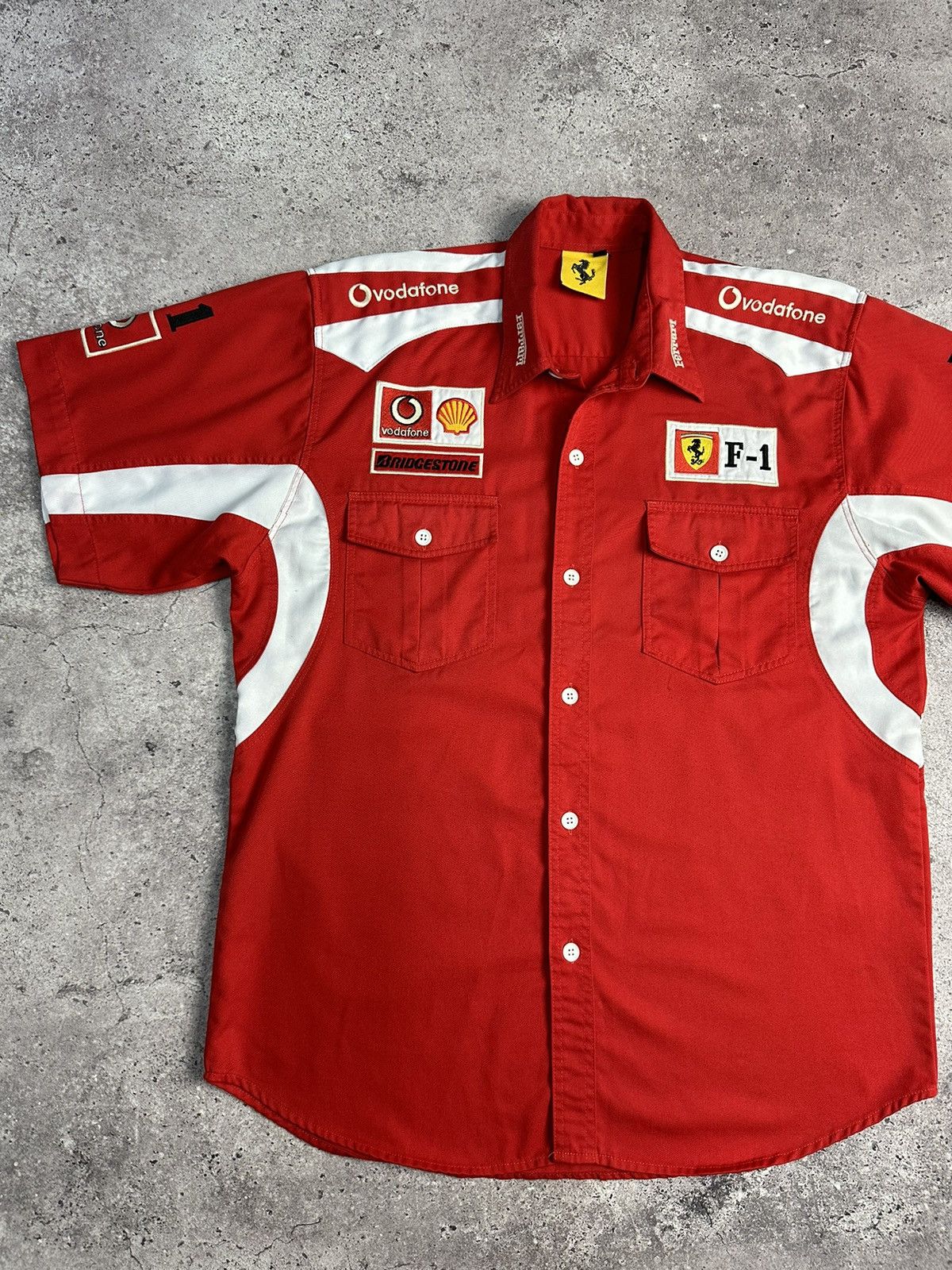 Ferrari × Vintage Vintage Ferrari Y2K Racing Jersey Shirt Formula Archival F-1 Size US XL / EU 56 / 4 - 2 Thumbnail