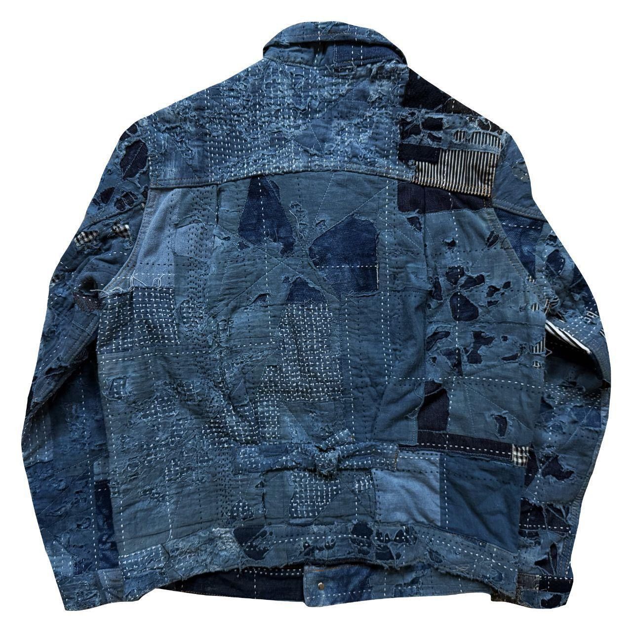 Kapital Indigo Boro Sashiko Denim Jacket Size US M / EU 48-50 / 2 - 2 Thumbnail