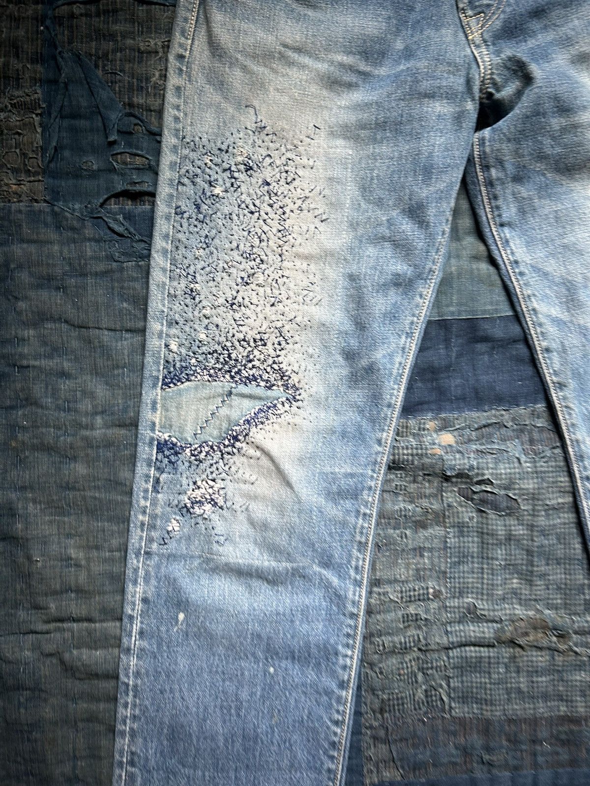 Kapital × Kapital Kountry Kapital Monkey Cisco Denim 3 Year Processed Size US 29 - 4 Thumbnail