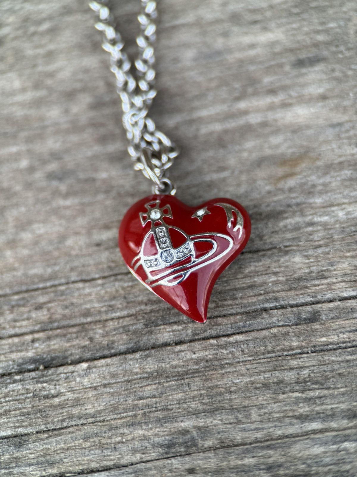 Vivienne Westwood Vivienne Westwood Enamel Heart Pendant Necklace In Red Size ONE SIZE - 2 Thumbnail