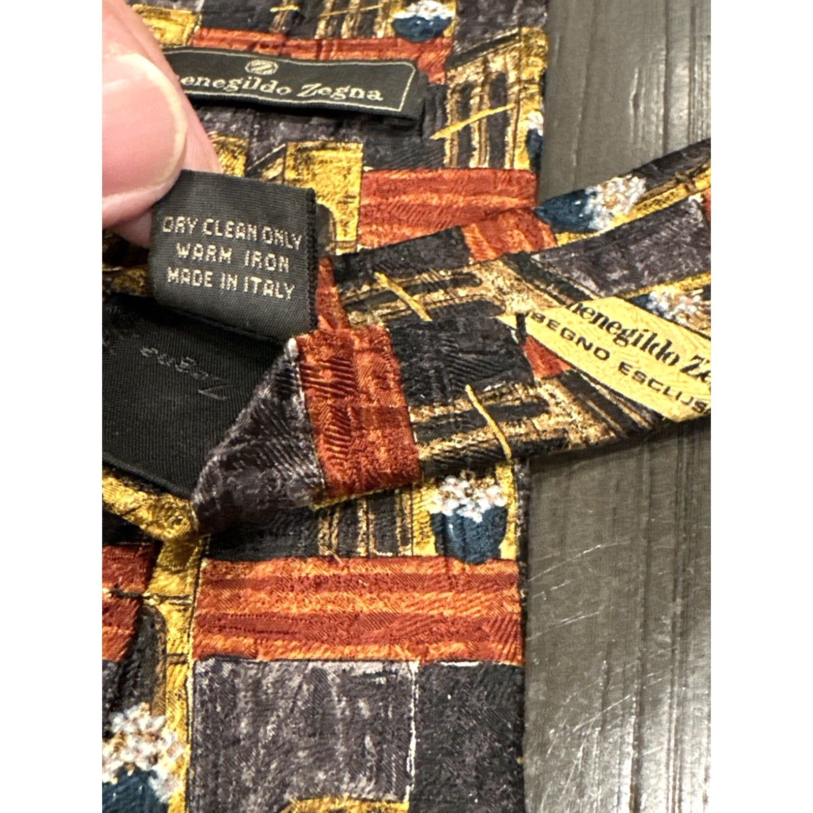 Ermenegildo Zegna ERMINOGLIDO ZEGNA Men's Silk Tie Geometric Pattern Multicolor Classic Italy One Size Size ONE SIZE - 6 Thumbnail