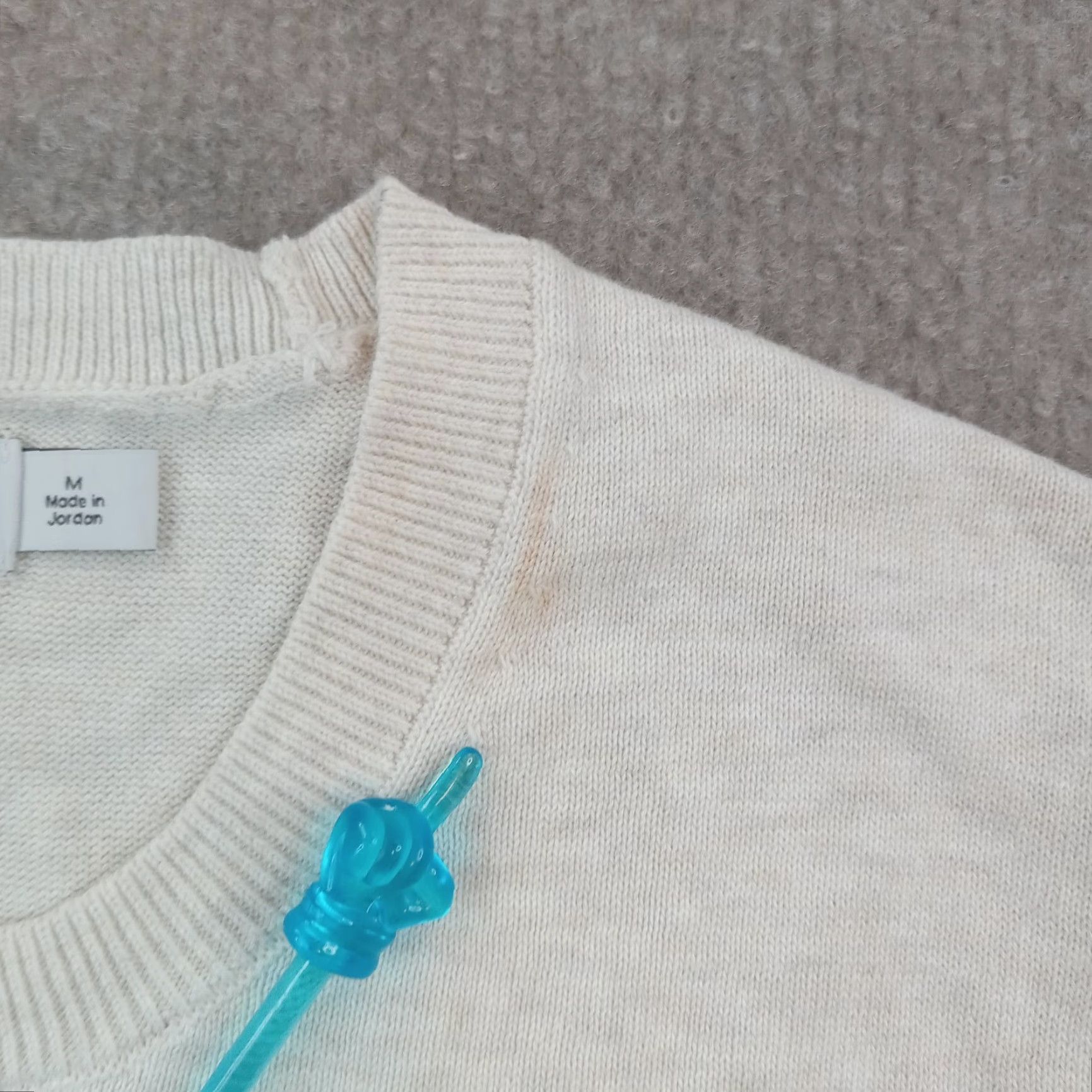 Calvin Klein Calvin Klein Crew Neck Sweater Womens Medium Beige Cotton Long Sleeve Casual Pullover Size M / US 6-8 / IT 42-44 - 7 Thumbnail