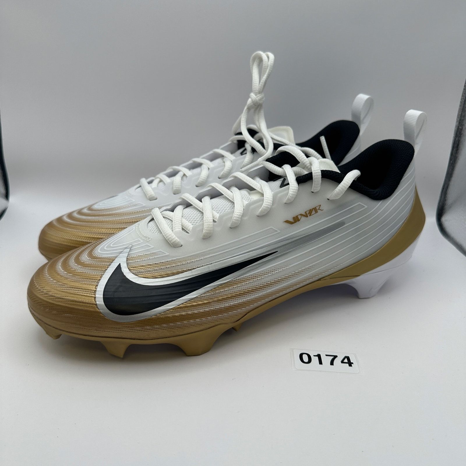 Nike NIKE Men's 12 Vapor Speed 3 White/Gold Football Cleats Size US 12 / EU 45 - 2 Thumbnail