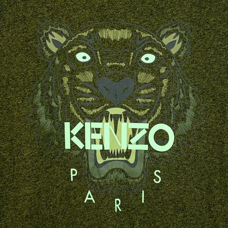 Kenzo KENZO Green letter tiger embroidery cotton round neck shor Size S / US 4 / IT 40 - 4 Thumbnail