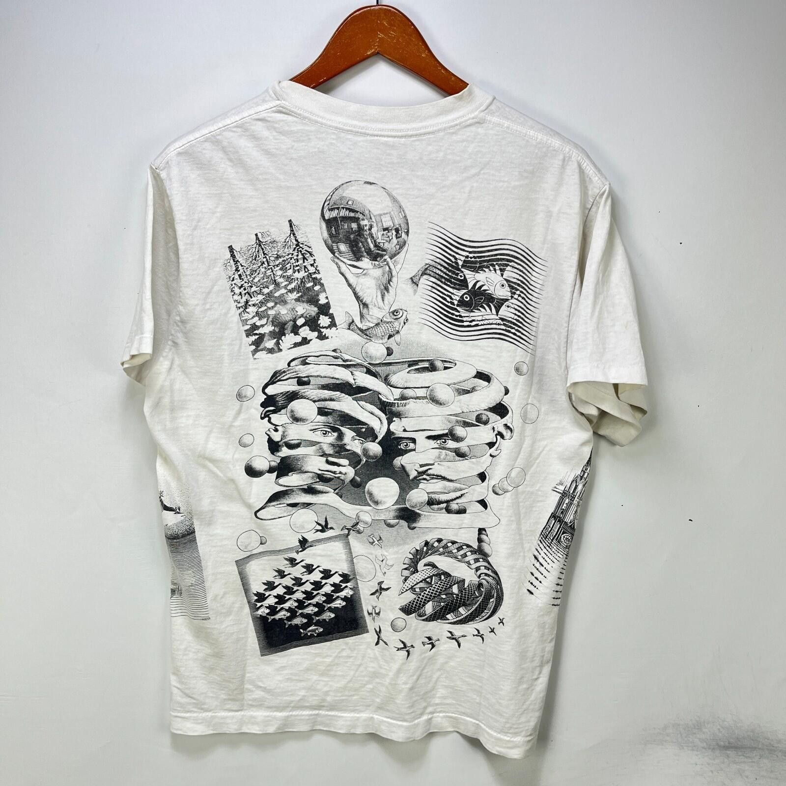 Vintage Vintage 90s MC Escher Double Sided Art T Shirt Large Size US L / EU 52-54 / 3 - 3 Thumbnail