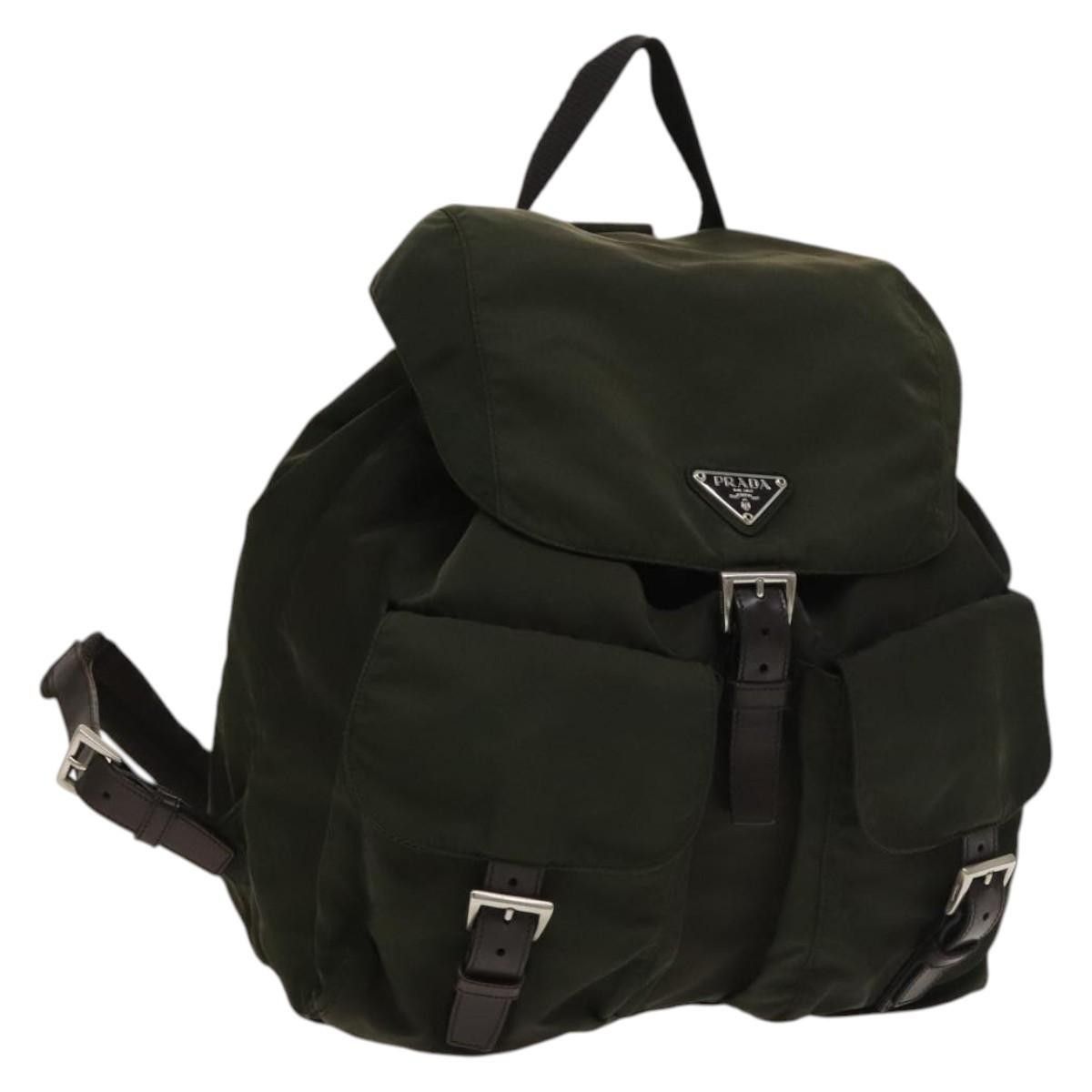 Prada Prada Vela Double Front Pocket Backpack Tessuto with Saffiano Leather Size ONE SIZE - 1 Thumbnail