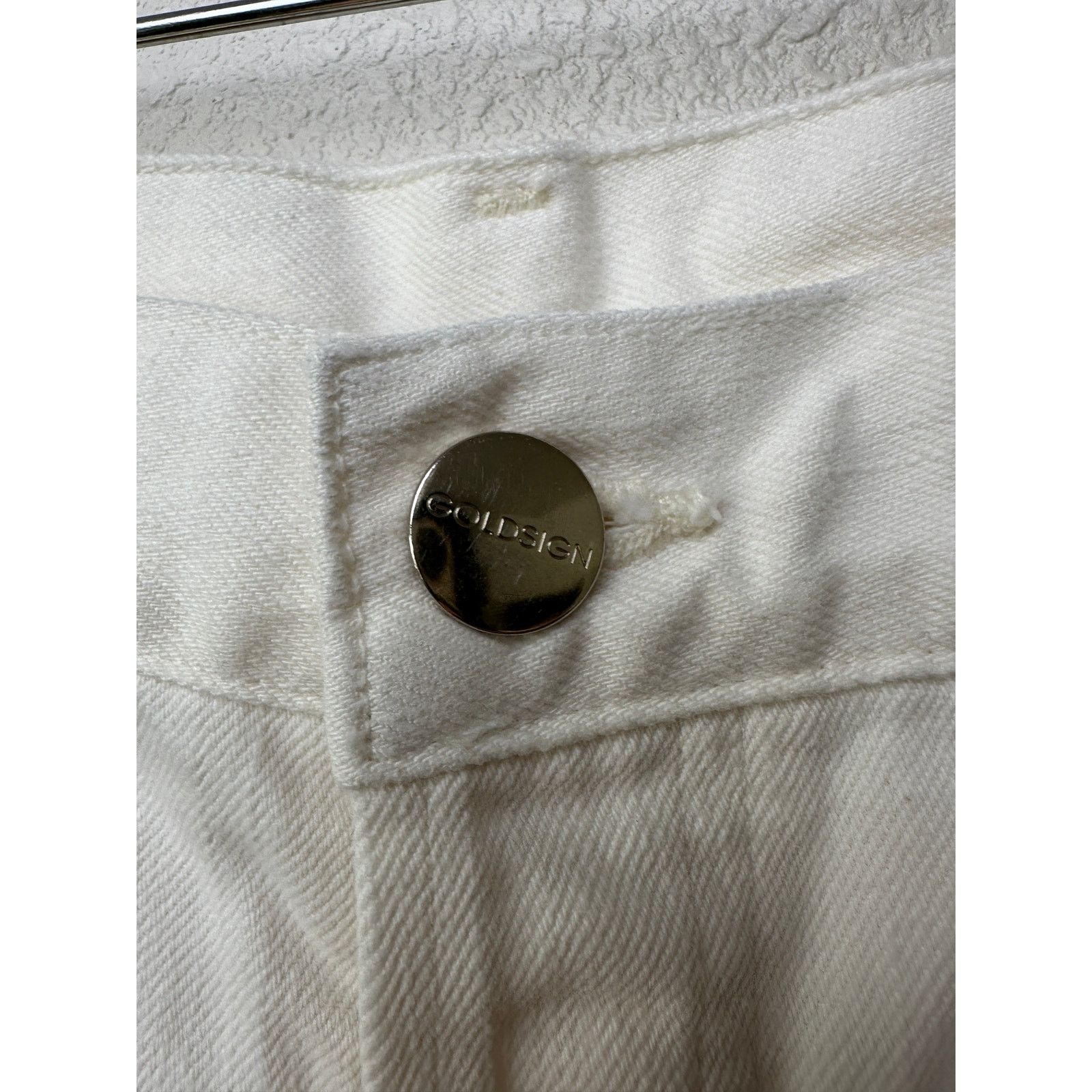 GOLDSIGN Goldsign Ivory Straight-Leg 100% Cotton Jeans 29 Button Fly Size 29" - 4 Thumbnail