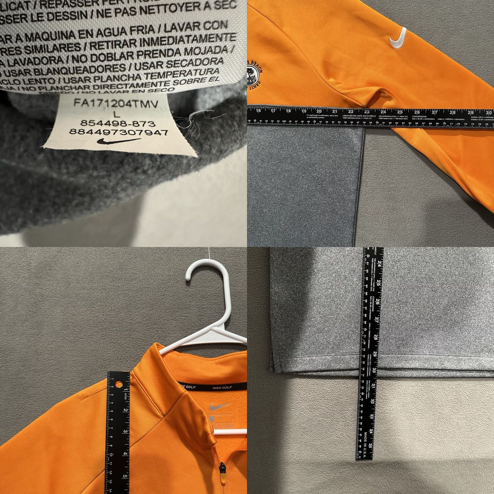 Nike Nike Golf Therma Quarter Zip Men L Orange Gray Pebble Beach Logo 854498 Size US L / EU 52-54 / 3 - 8 Thumbnail