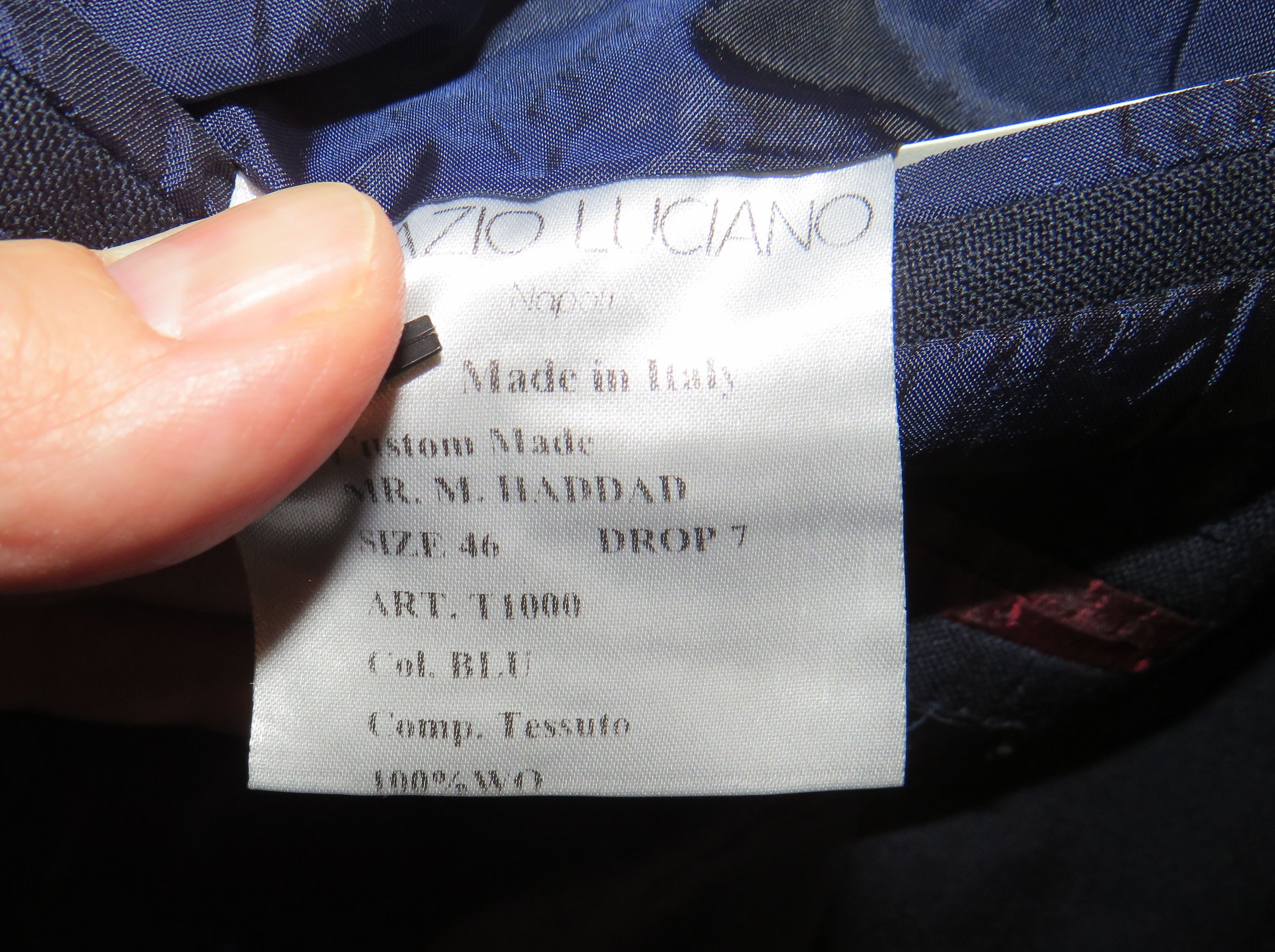 Orazio Luciano Bespoke Navy Barathea Hopsack Two Button Sport Coat 36 Size 36R - 13 Thumbnail