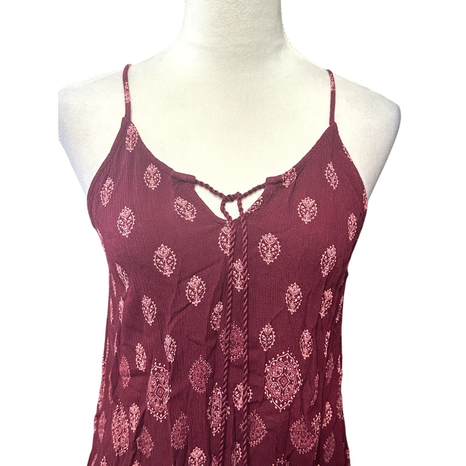 Other LUQ Halter Adjustable Straps Geometric Breathable Burgundy S Size S / US 4 / IT 40 - 2 Thumbnail