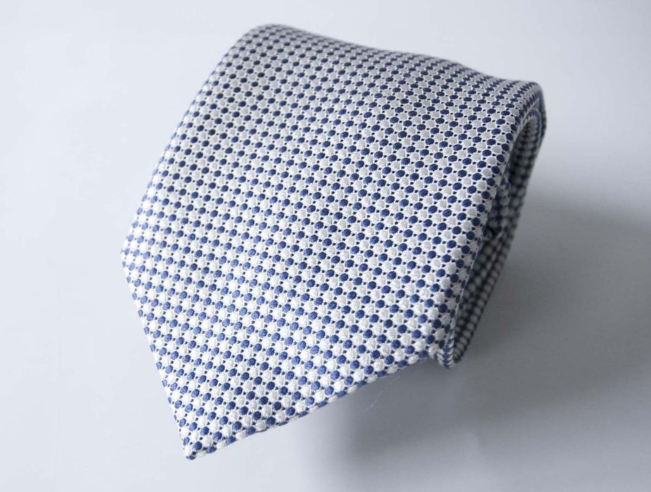 Canali Canali Tie Blue / White 100% Silk Made in Italy | Grailed