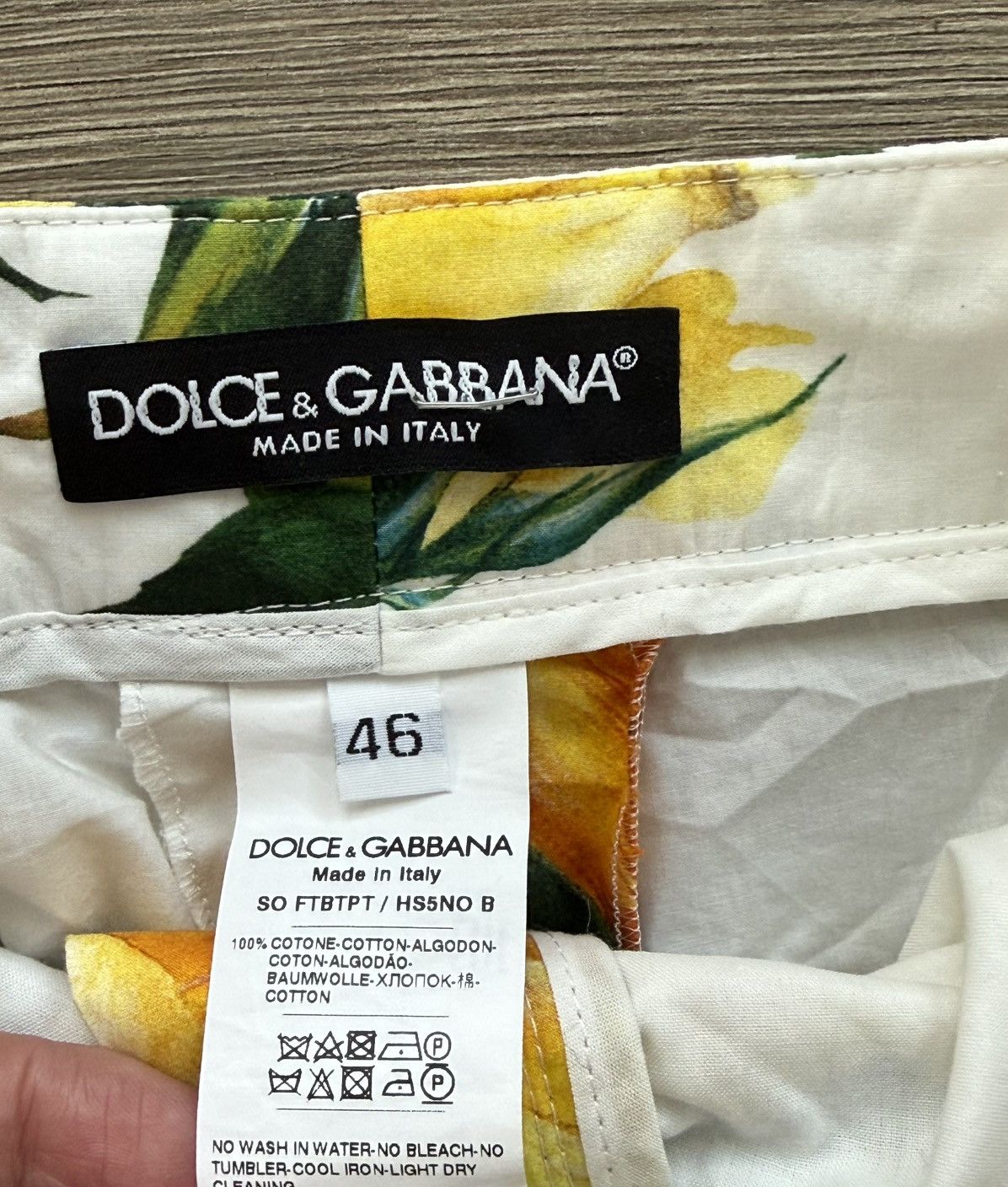 Dolce & Gabbana Dolce & Gabbana Yellow Rose Print size IT 46 Size 32" / US 10 / IT 46 - 4 Thumbnail